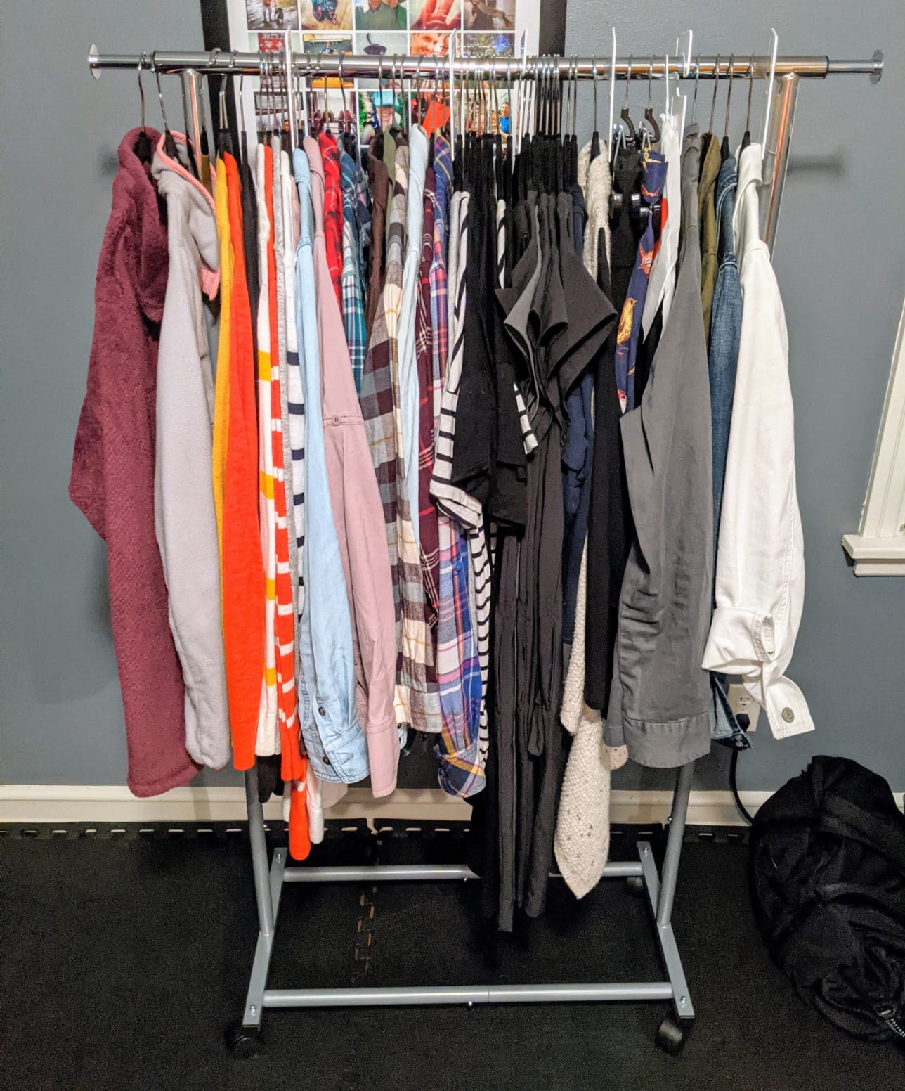 Simple Houseware Standard Rod Garment Clothing Rack, Black customer photo 1