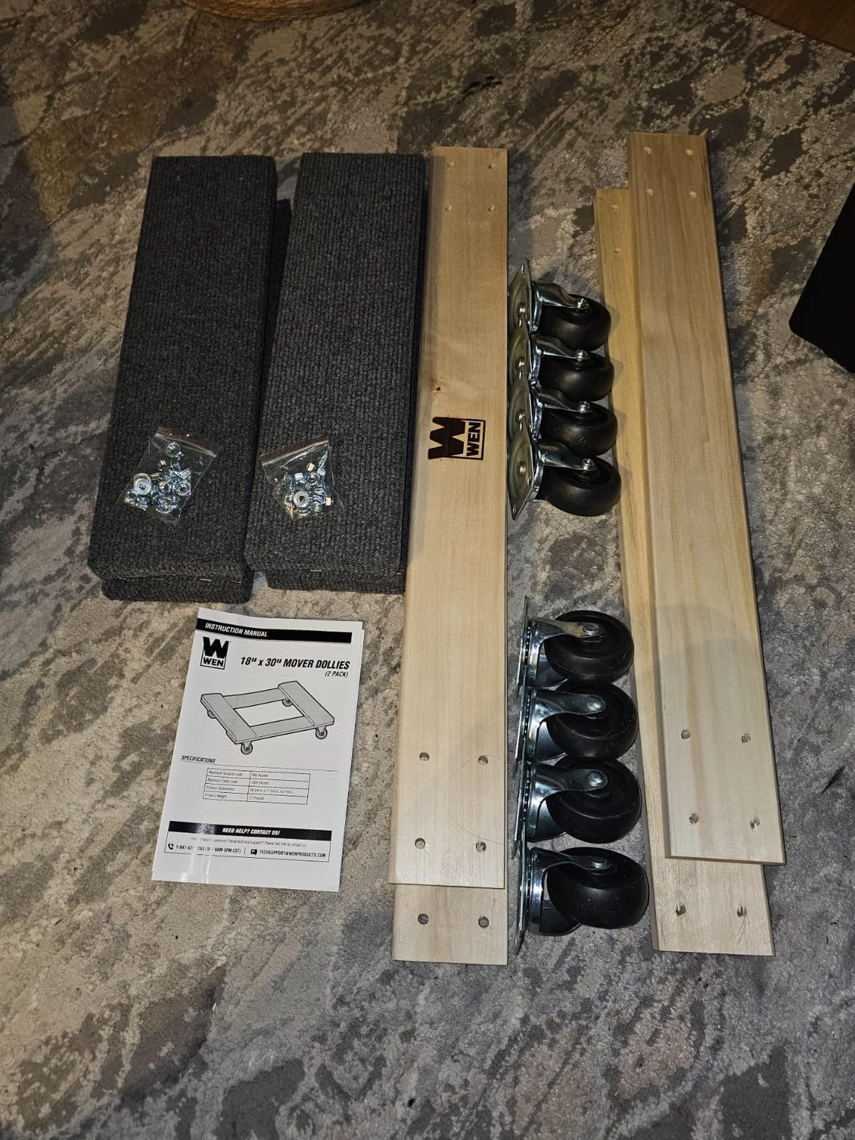 WEN 1320 lbs. Capacity 18 in. x 30 in. Hardwood Furniture Moving Dolly, Two Pack customer photo 1