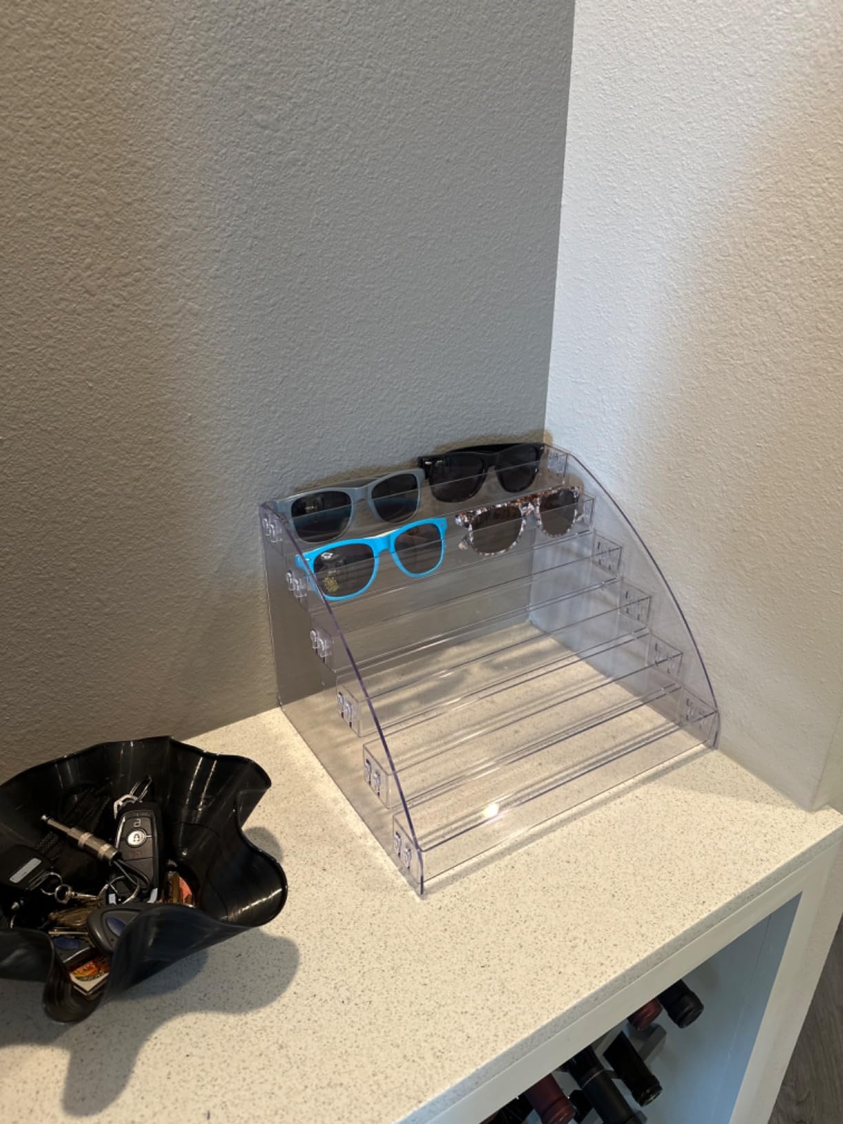 Sunglasses Organizer Clear Eyeglasses Display Case Sticker Display Tray For Glasses Tabletop Holder Stand (6 layer) customer photo 1