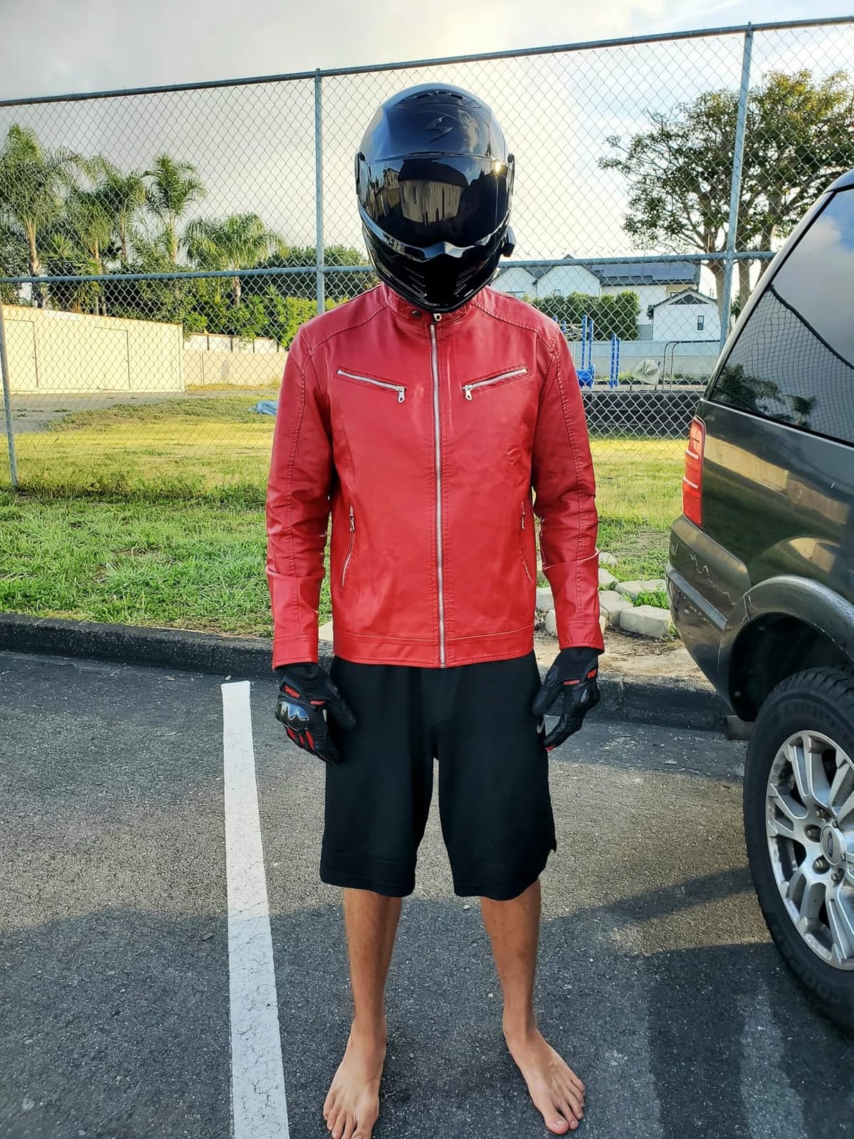 WULFUL Men's Stand Collar Leather Jacket Motorcycle Lightweight Faux Leather Outwear customer photo 1