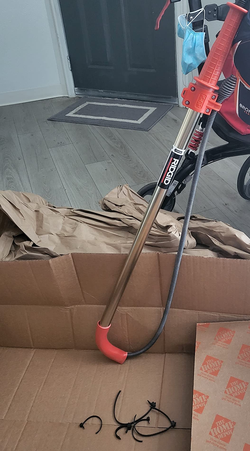 Closet Auger, 6 ft Cable Lg, 1/2 in Cable Dia, Power Drill Compatible, Bulb Head, Manual Cable Feed - 1 Each customer photo 1