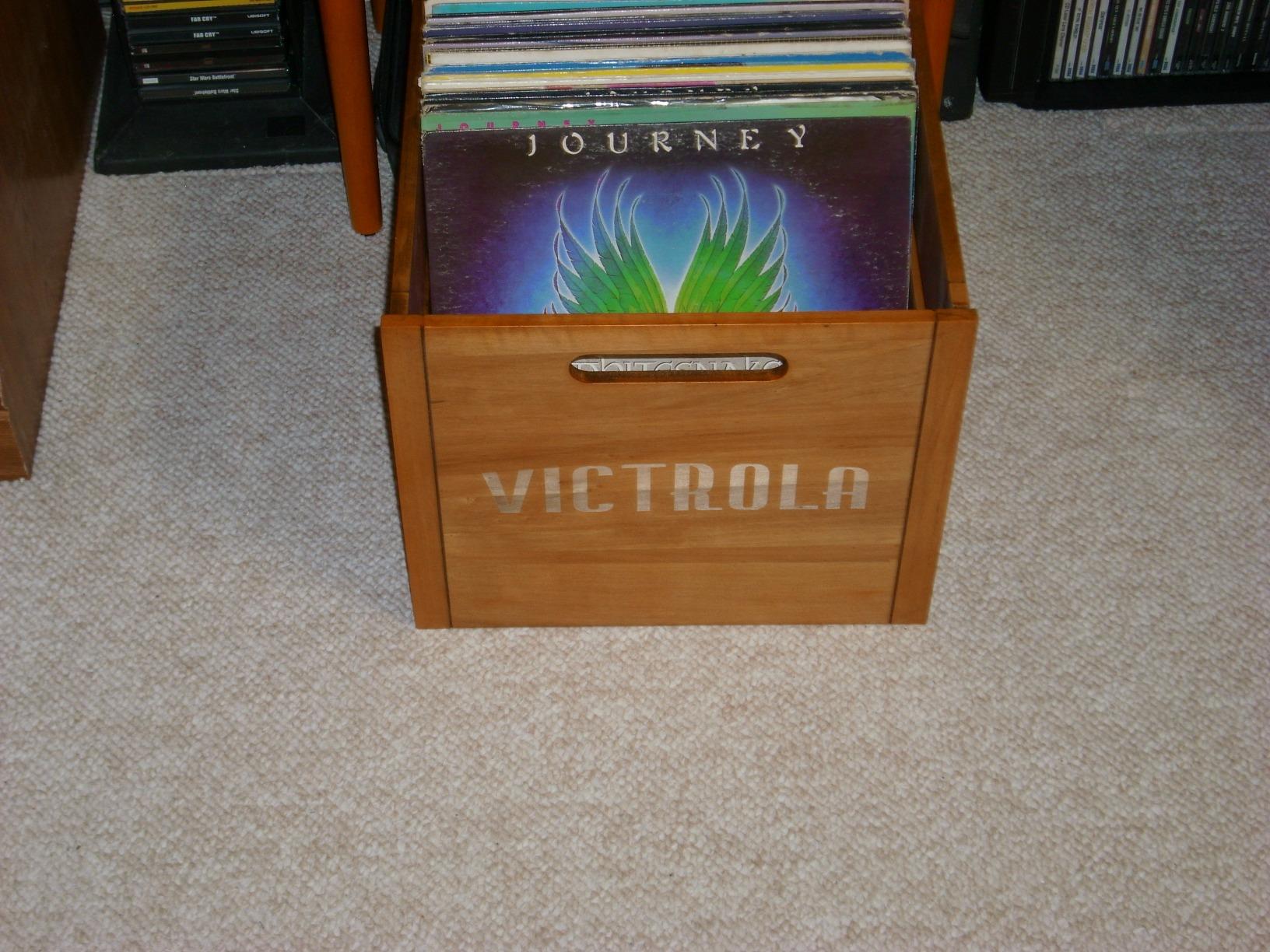 Victrola Wooden Record Crate - Tabletop Vinyl Album Holder, Holds Over 50 Records, Real Wood Construction customer photo 2