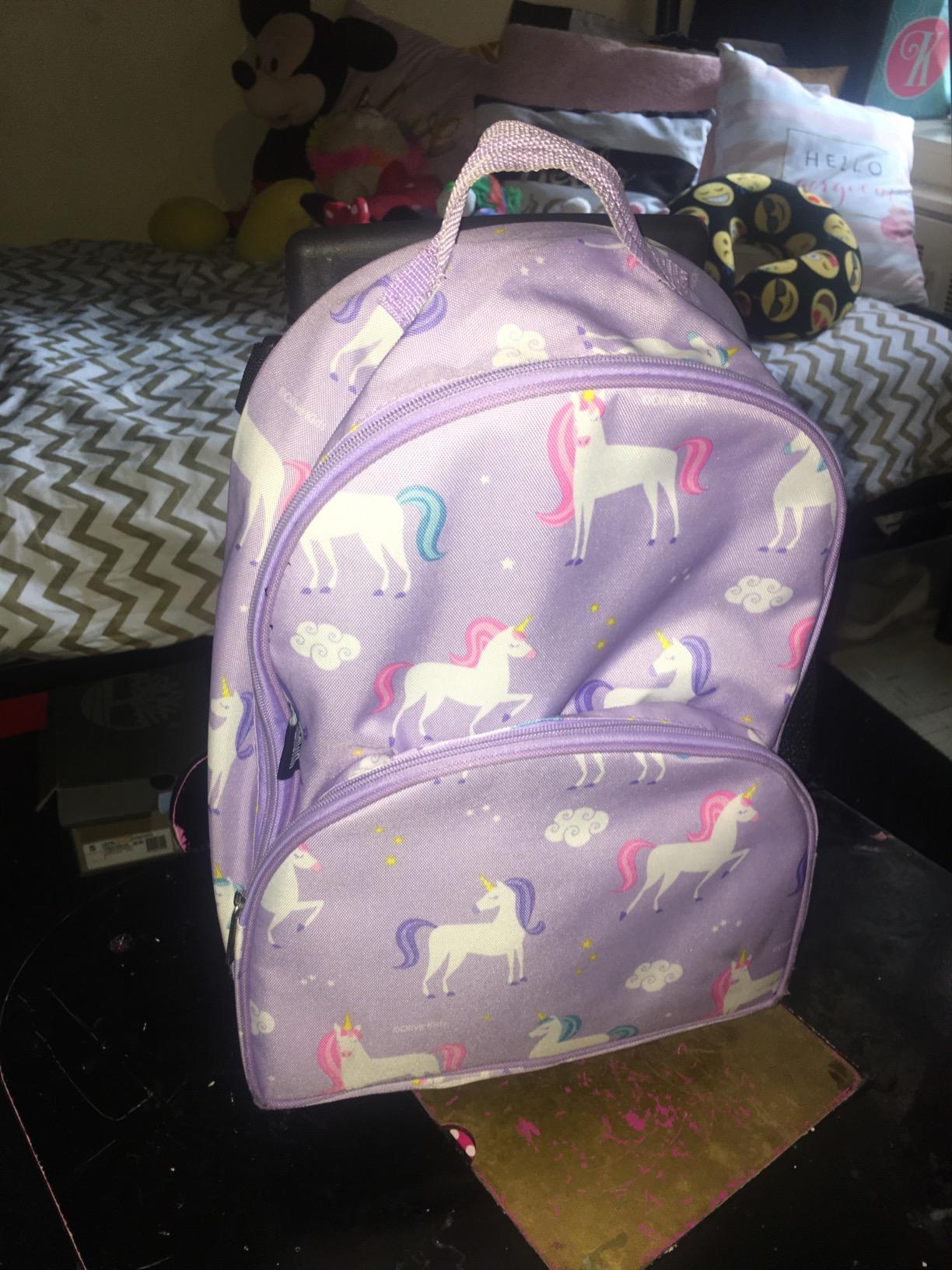 Wildkin Kids 16 Inch Rolling Luggage for Boys & Girls - Lightweight Carry-On Suitcase with Telescoping Handle & Rolling Wheels for School, Travel & Overnight Trips (Unicorn) customer photo 1