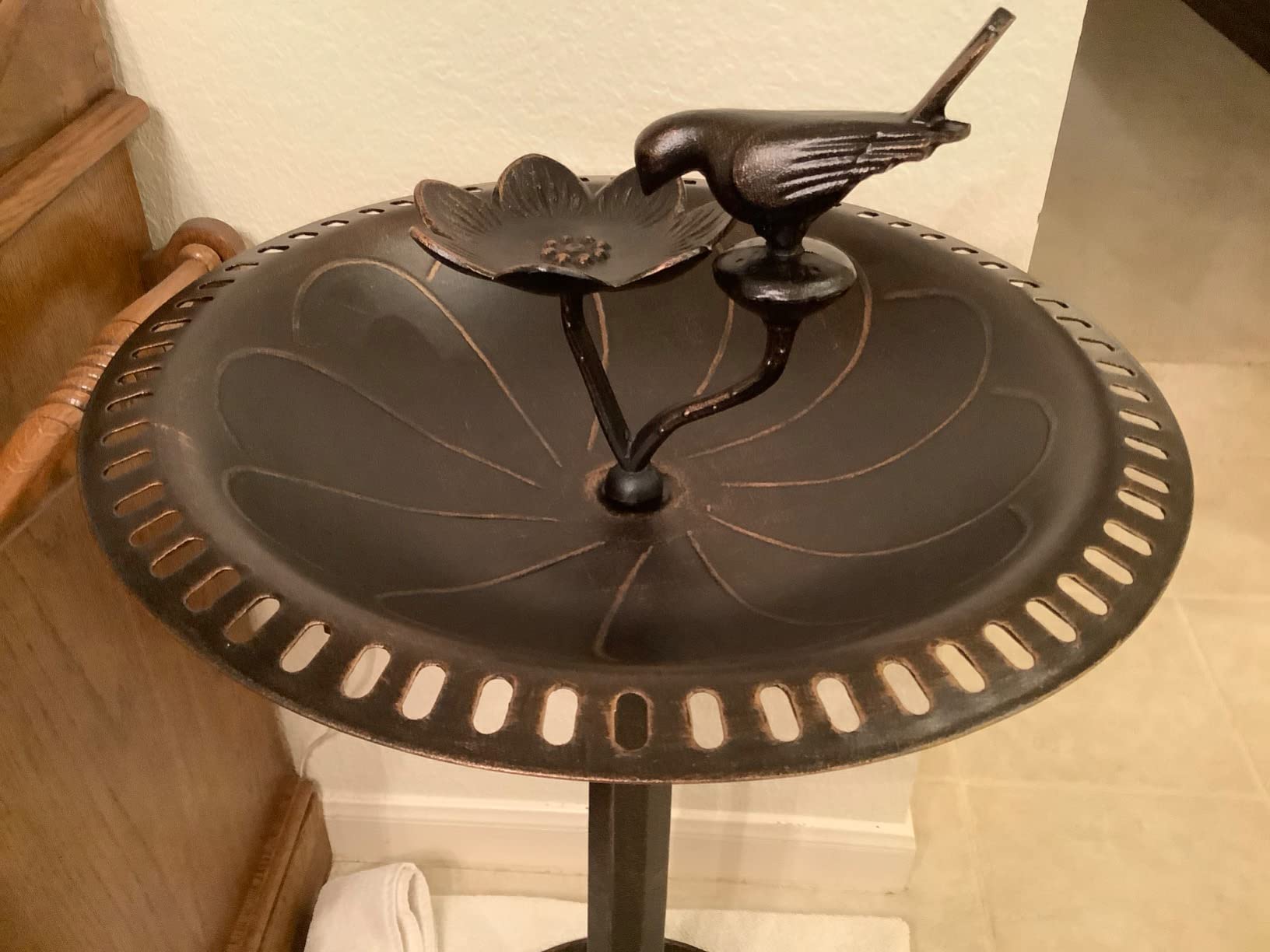 Christopher Knight Home Anessa Outdoor Aluminum and Iron Bird Bath, Shiny Copper customer photo 1