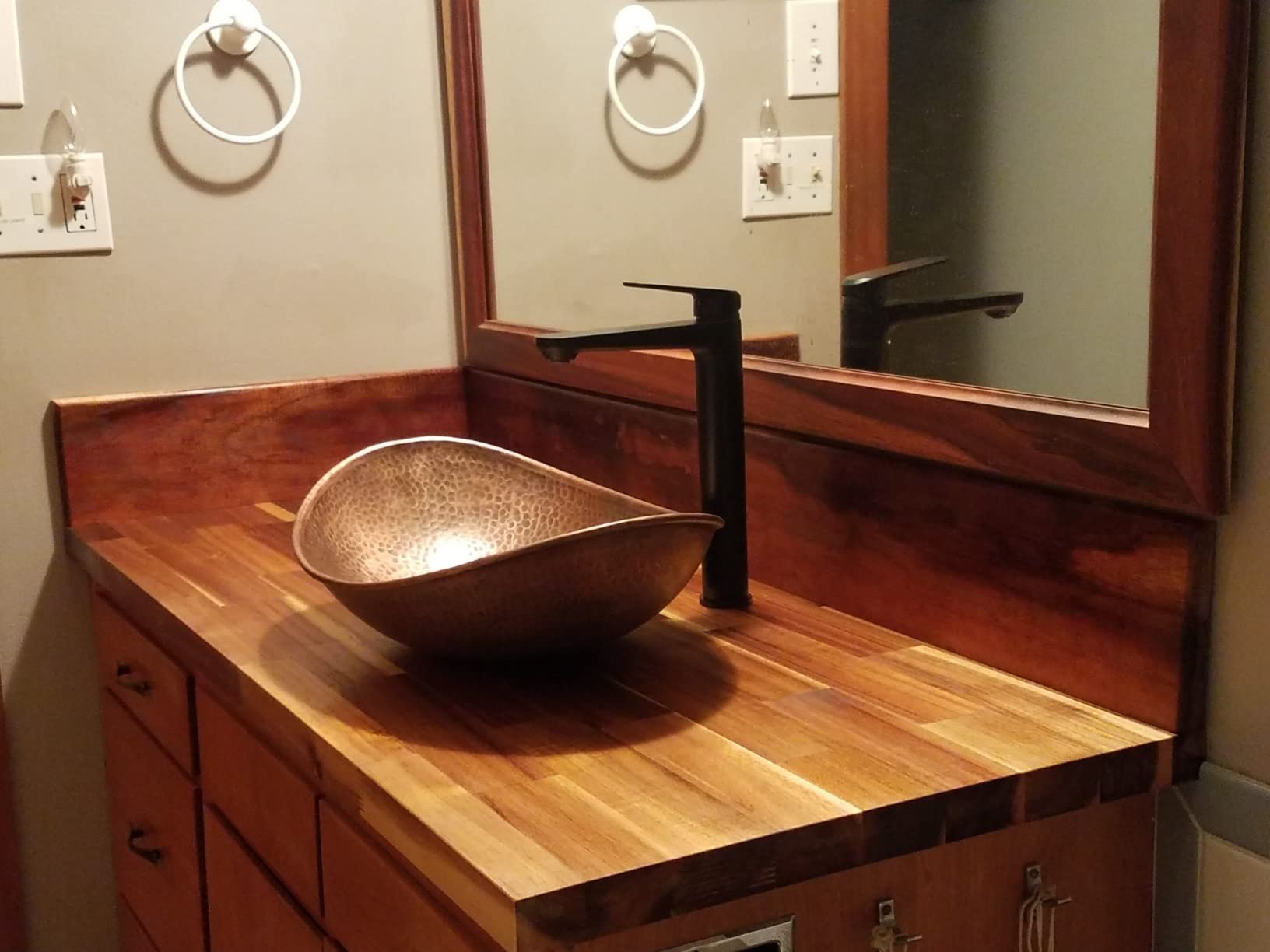 Monarch Abode Bathroom Sink - 19-Inch Harbor Vessel Bathrooms Countertop Sink, Bathroom Vessel Sinks, Above Counter Hand Hammered Pure Copper Bath Sinks for Restroom Vanity or Powder Room customer photo 1