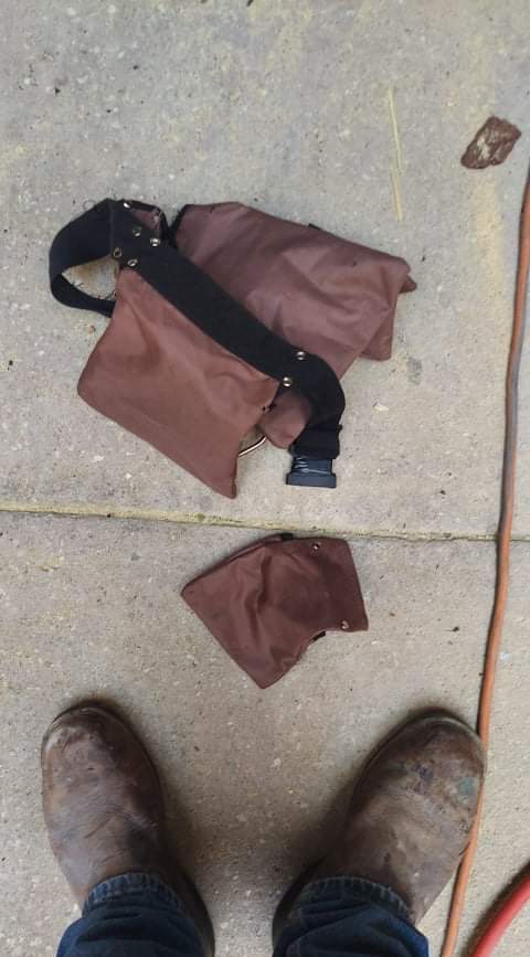 11 Pocket Brown and Black Heavy Duty Construction Tool Belt, Work Apron, Tool Pouch, with Poly Web Belt Quick Release Buckle - Adjusts from 33” Inches All the Way to 50” Inches customer photo 1