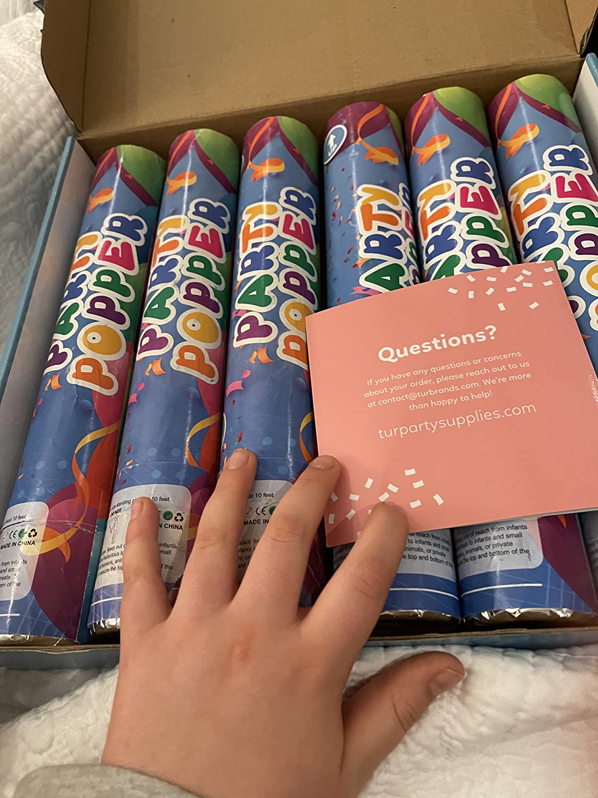 Confetti Poppers Confetti Cannon | 12 Pack | Glitter Multicolor | Party Poppers for Graduation, Birthday, Wedding | Alternative to Fireworks Smoke Bombs | Launches 25 ft | 12 inch | TUR Party Supplies customer photo 2