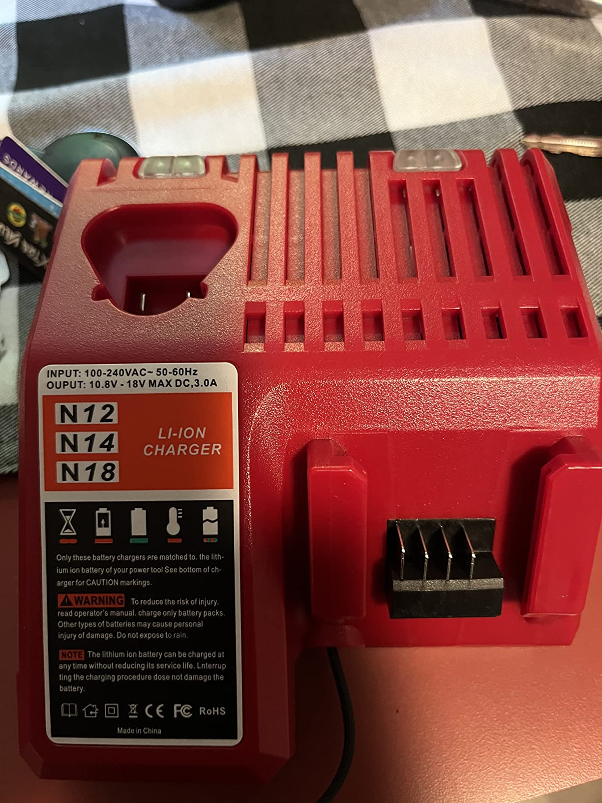 Powerextra 18V Replacement Rapid Charger for Milwaukee M12 & for M18, Compatible with 48-59-1812/48-11-2420/48-11-2440/48-11-1820/48-11-1840/48-11-1850/48-11-1815/48-11-1890 customer photo 2