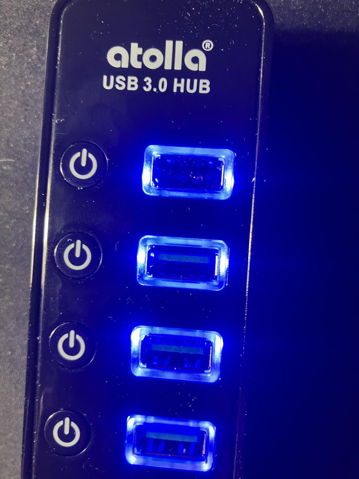 Powered USB Hub 3.0, Atolla 8-Port USB 3.0 Data Hub Splitter with One Smart Charging Port and Individual On/Off Switches and 5V/4A Power Adapter customer photo 1