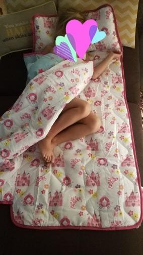 EVERYDAY KIDS Toddler Nap Mat with Removable Pillow -Choo Choo Train- Carry Handle with Fastening Straps Closure, Rollup Design, Soft Microfiber for Preschool, Daycare, Sleeping Bag - Ages 2-6 Years customer photo 2