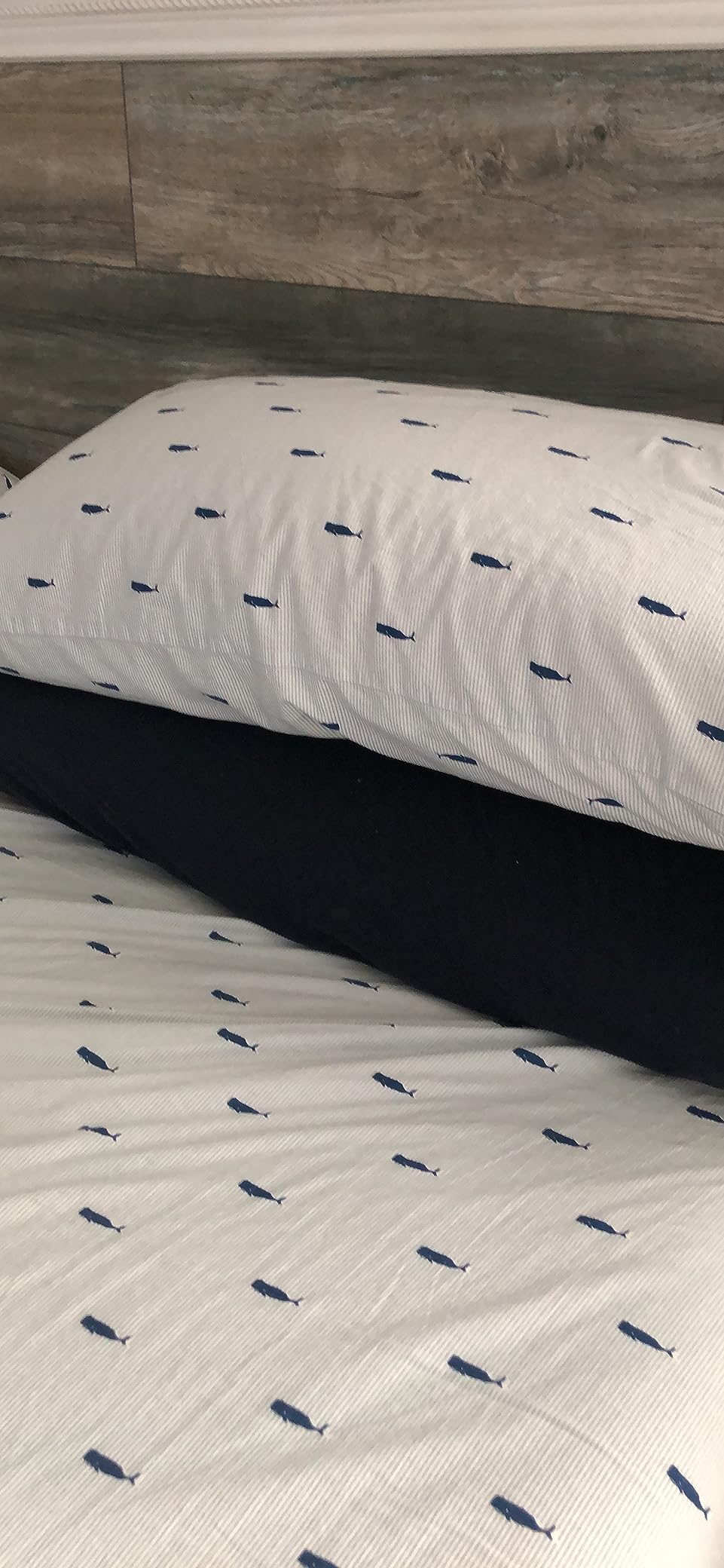 Nautica - King Size Sheets Set, Crisp & Tailored Cooling Sheets with a Smooth Cotton Percale Lightweight Feel (Whale Stripe Blue) customer photo 1