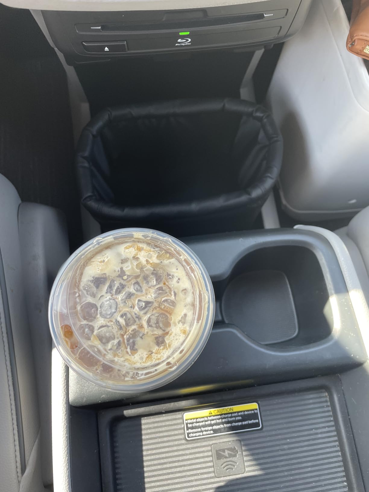 Leather Car Trash Can, Luxury Leakproof Car Organizer, Black customer photo 1