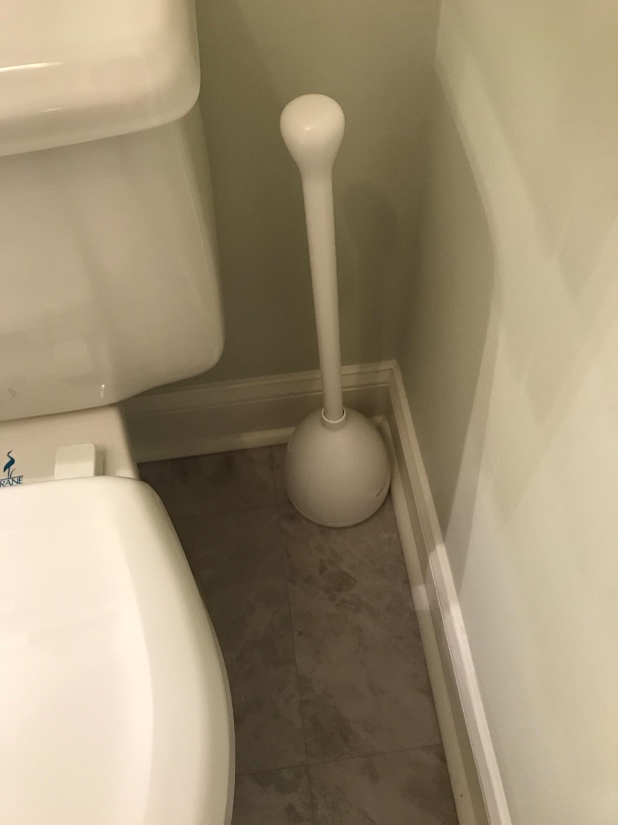 OXO Good Grips Toilet Plunger with Holder and Drip Tray - White customer photo 2