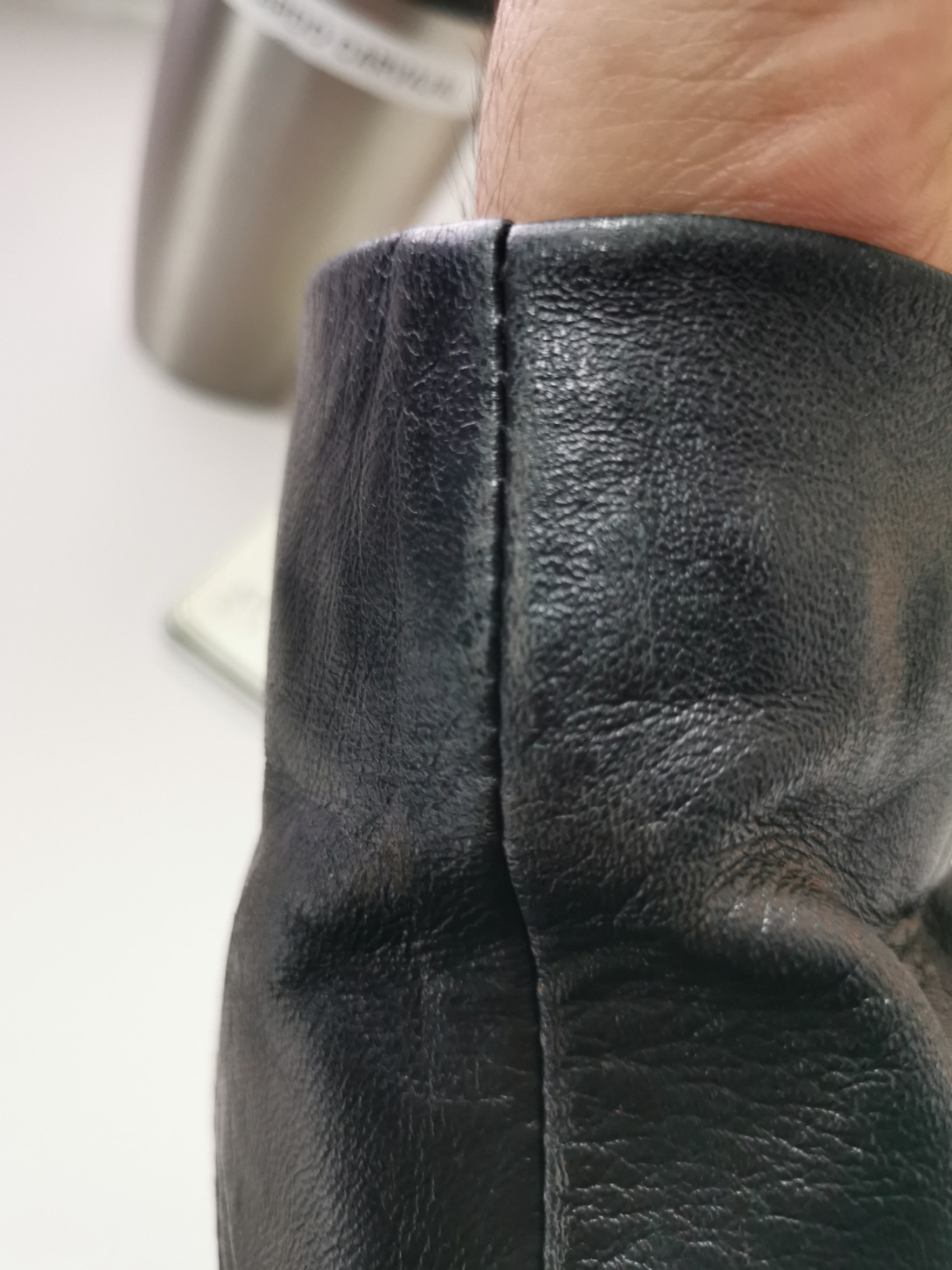 Cafe Racer Style Leather Jackets for Men | Real Lambskin Leather, Polyester Lined, Shoulder Detailing, Zip Closure, Cuffs, Inside Pockets customer photo 2
