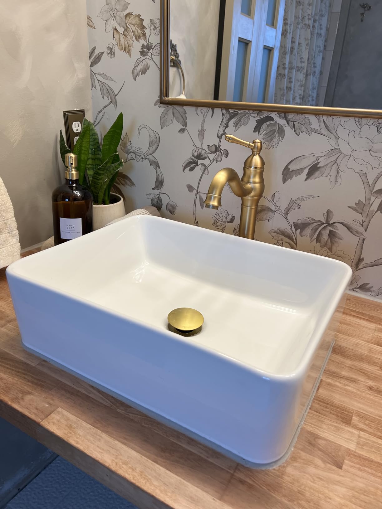 Lordear Vessel Sink Rectangle 19 Inch Bathroom Sink,Rectangular Modern Above Counter Bathroom Sinks White 19x15 Inch Porcelain Ceramic Vessel Vanity Sink Art Basin customer photo 2