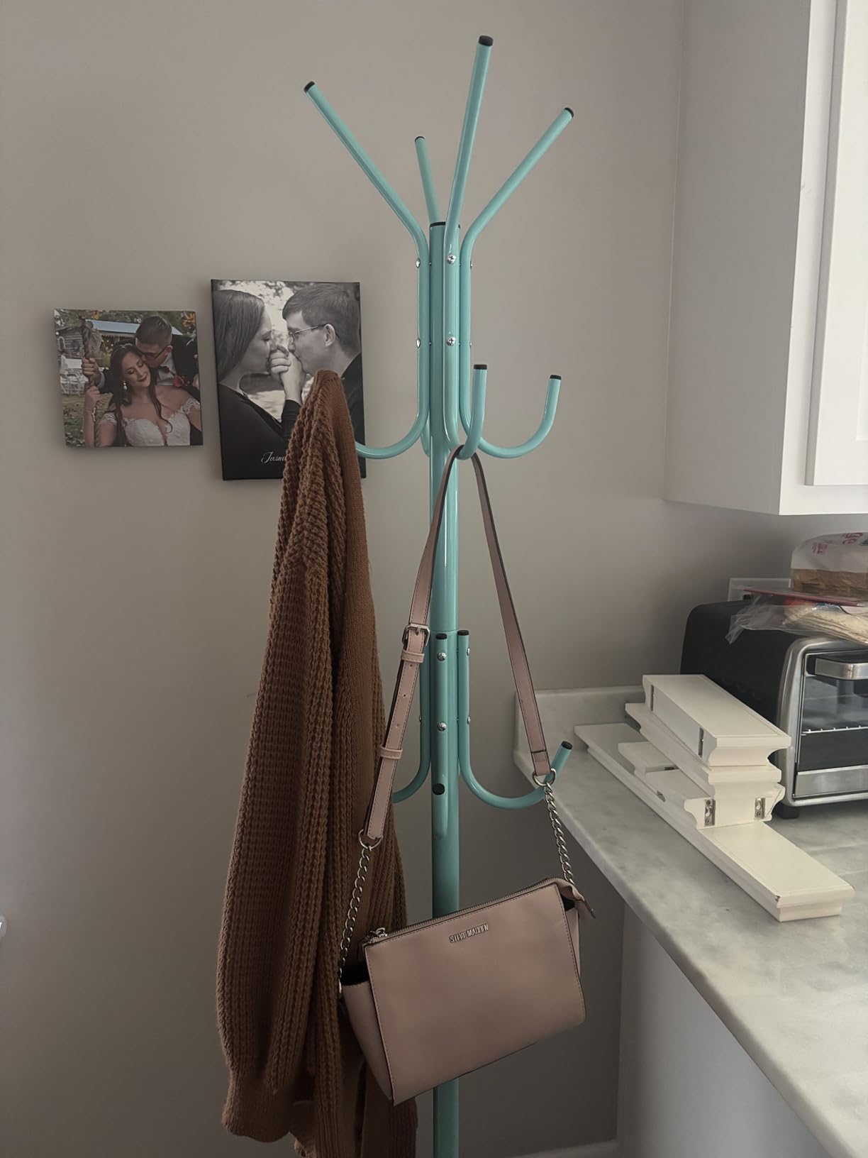 Simple Houseware Standing Coat/Hat Hanger Organizer Rack, 12 Hooks, Bronze | For Entryway, Bedroom, and Hallway customer photo 2