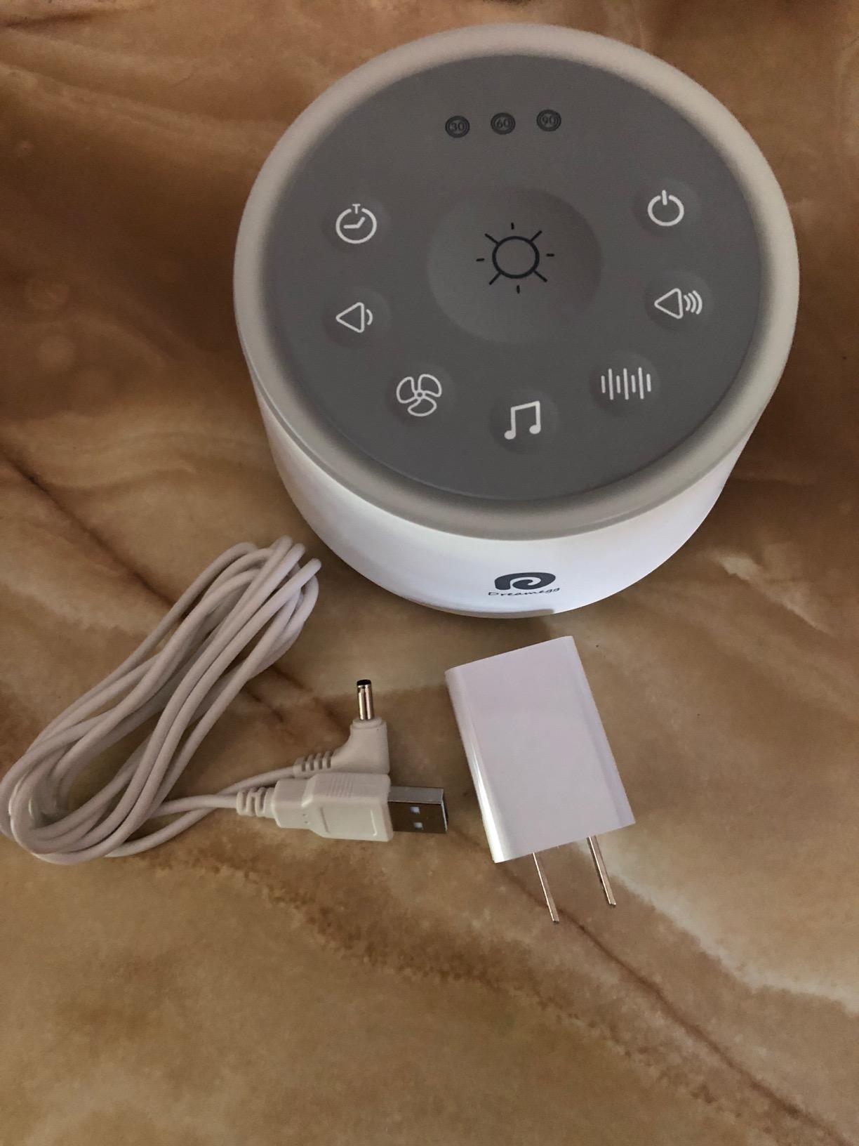 Dreamegg D1 Sound Machine Baby - White Noise Machine for Baby with Night Light, 24 High Fidelity Sounds, Timer & Memory Feature, Noise Machine with Nursery Lamps for Adults, Home, Office (White) customer photo 1