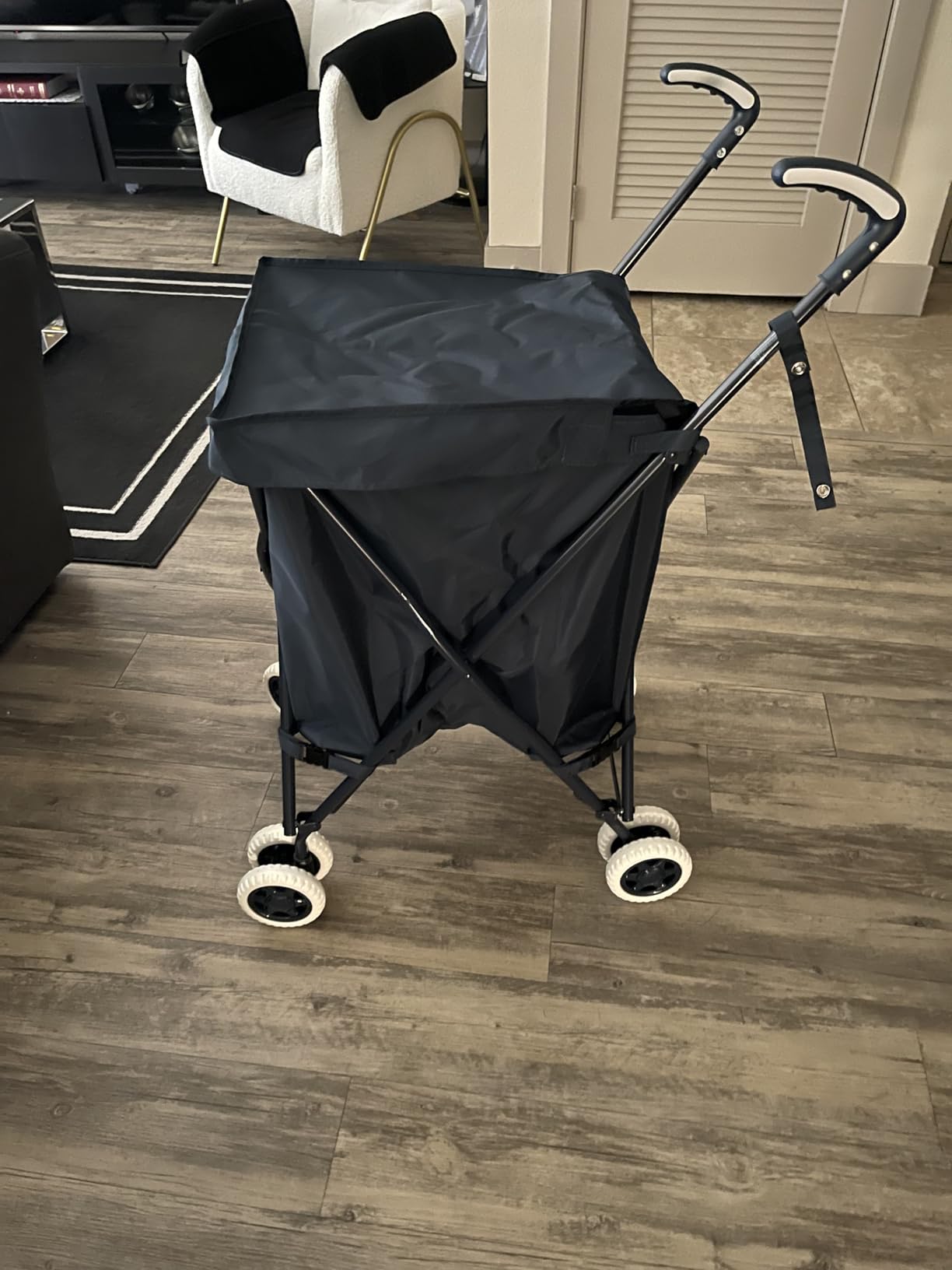 Versacart Transit -The Original Patented Folding Shopping and Utility Cart, Water-Resistant Heavy-Duty Canvas with Cover, Double Front Swivel Wheels, Compact Folding, Transport Up to 120 Pounds, Blue customer photo 2