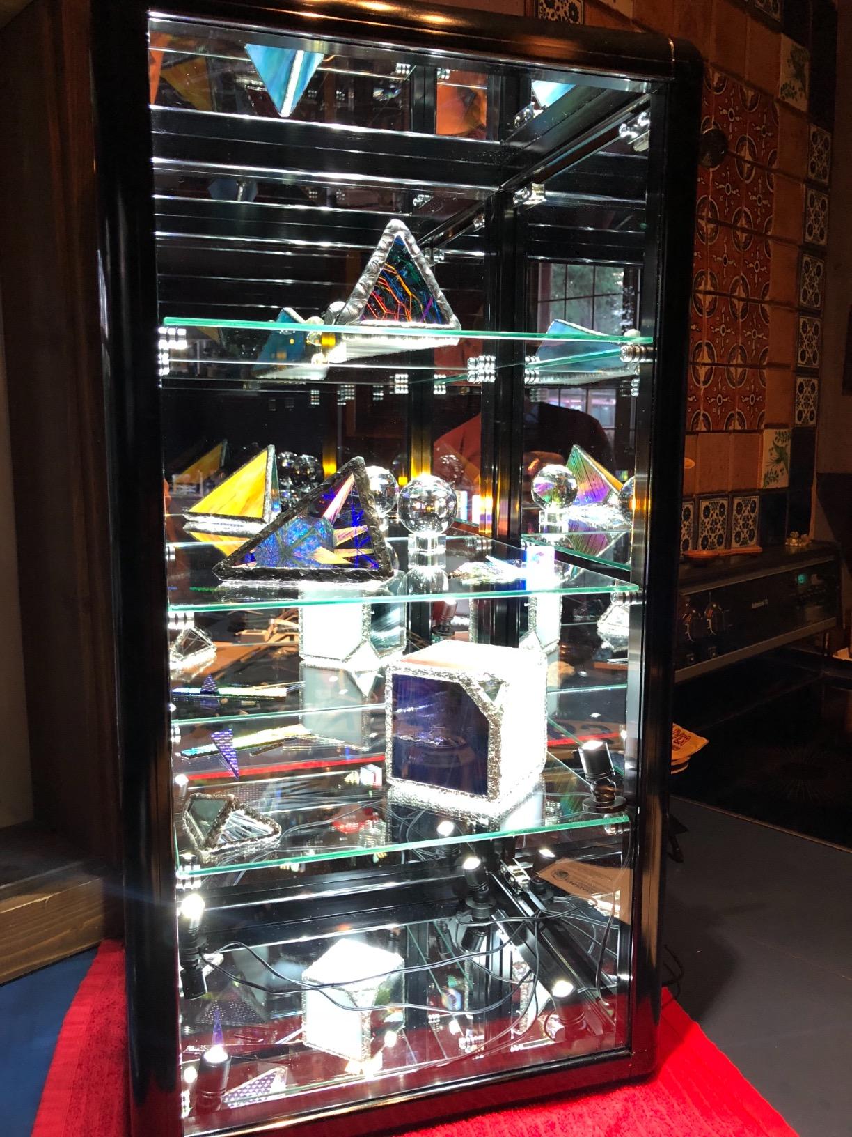 Only Hangers Elegant Black Aluminum Table Top Tempered Glass Display Showcase with (3) Glass Shelves. Hinged Glass Door Includes Lock and Key customer photo 2