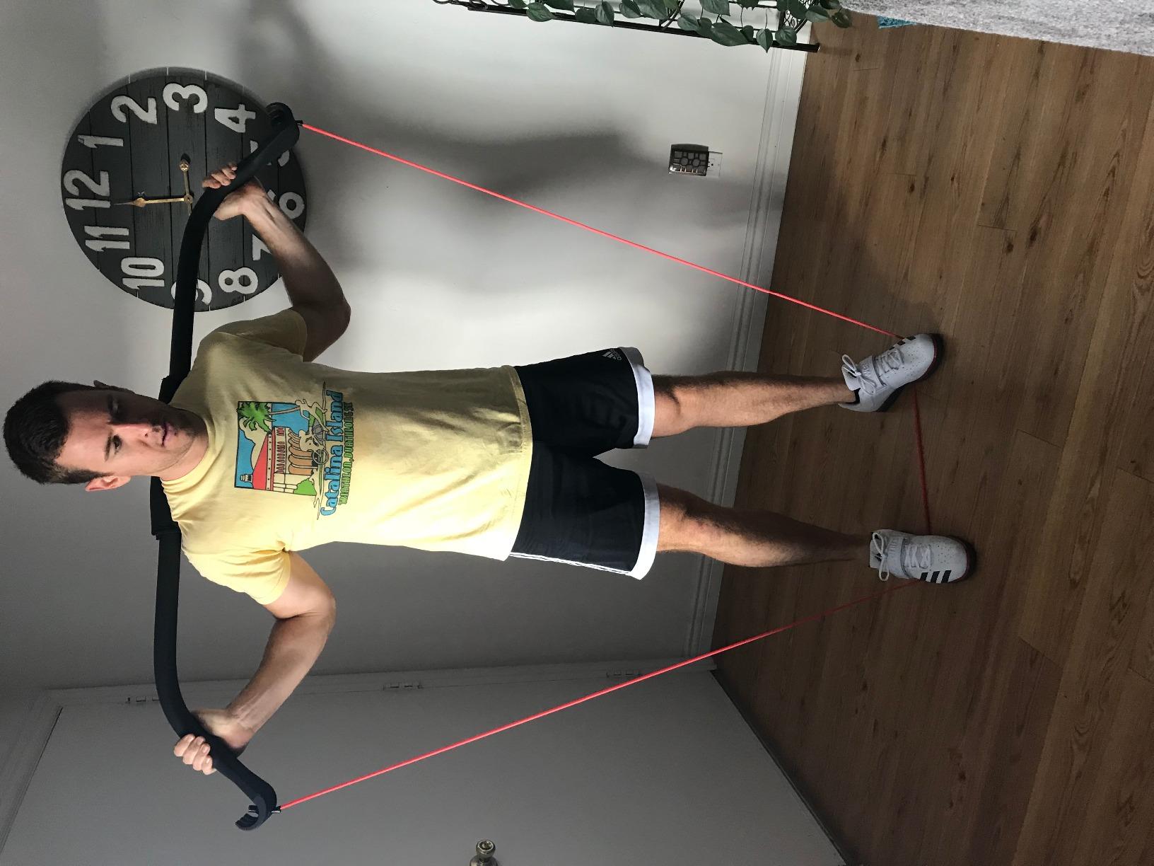 Gorilla Bow Original All-in-One Portable Home Gym System, Professional-Grade Resistance Band Bar for Strength Training, HIIT & Full Body Workouts customer photo 1