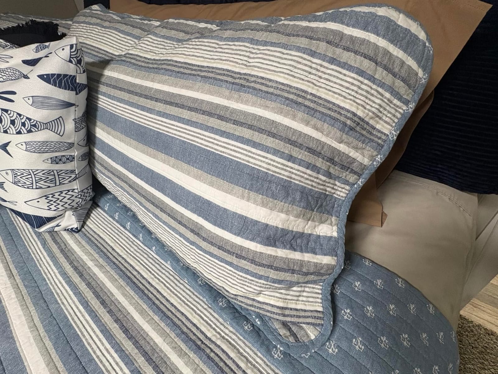 Nautica - Queen Quilt Set with Shams, Cotton, Reversible | 100% Cotton, Reversible Design, Queen Size, 2 Matching Shams, All Season Comfort customer photo 1