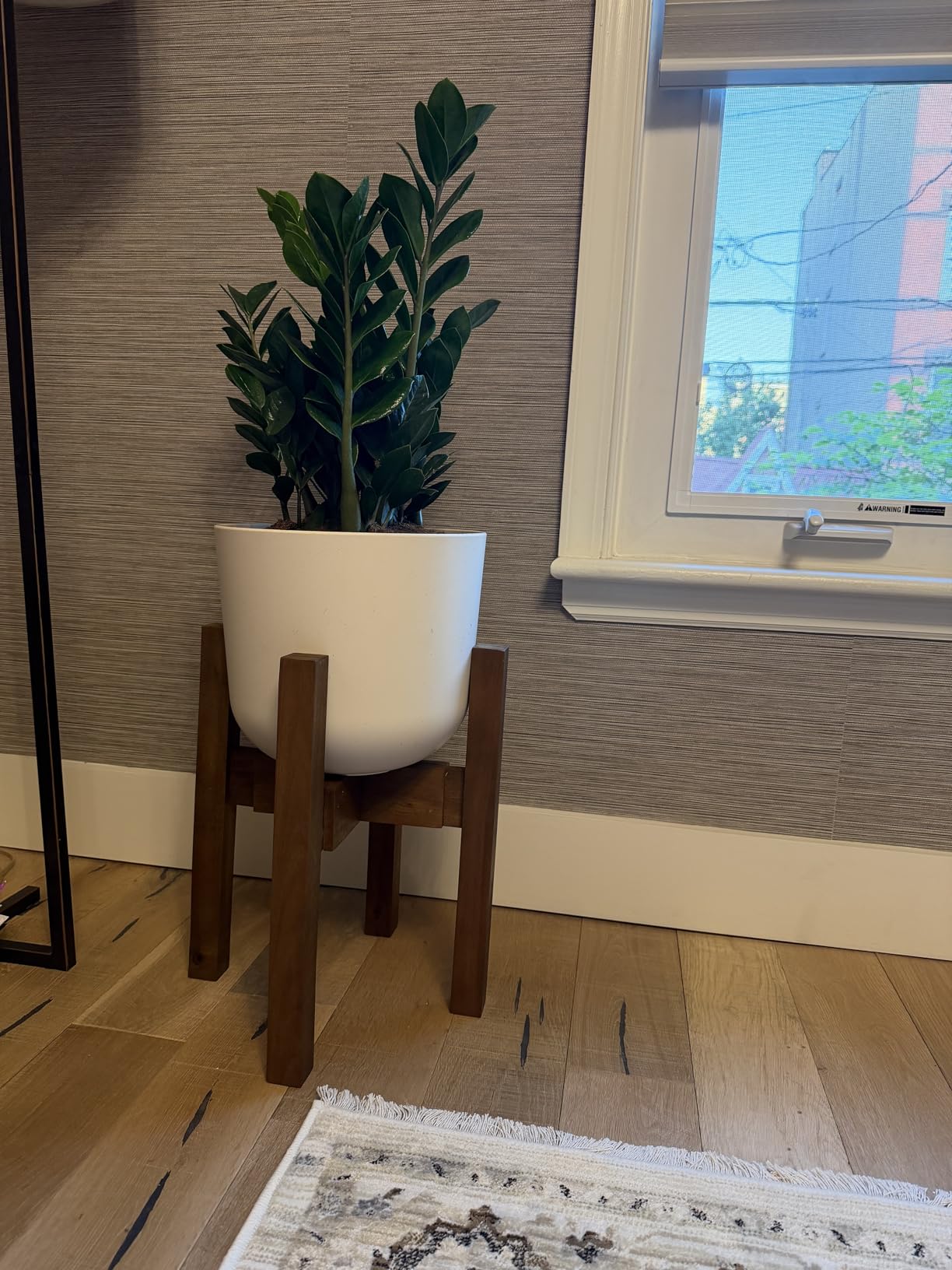 Sophia Mills Mid Century Plant Stand - Solid Wood Item Stand Handmade with Acacia - Fits Medium & Large Pots Sizes 8 to 12 inches (Not Included) (Adjustable Width: 8-12 inches, Dark Brown) customer photo 1