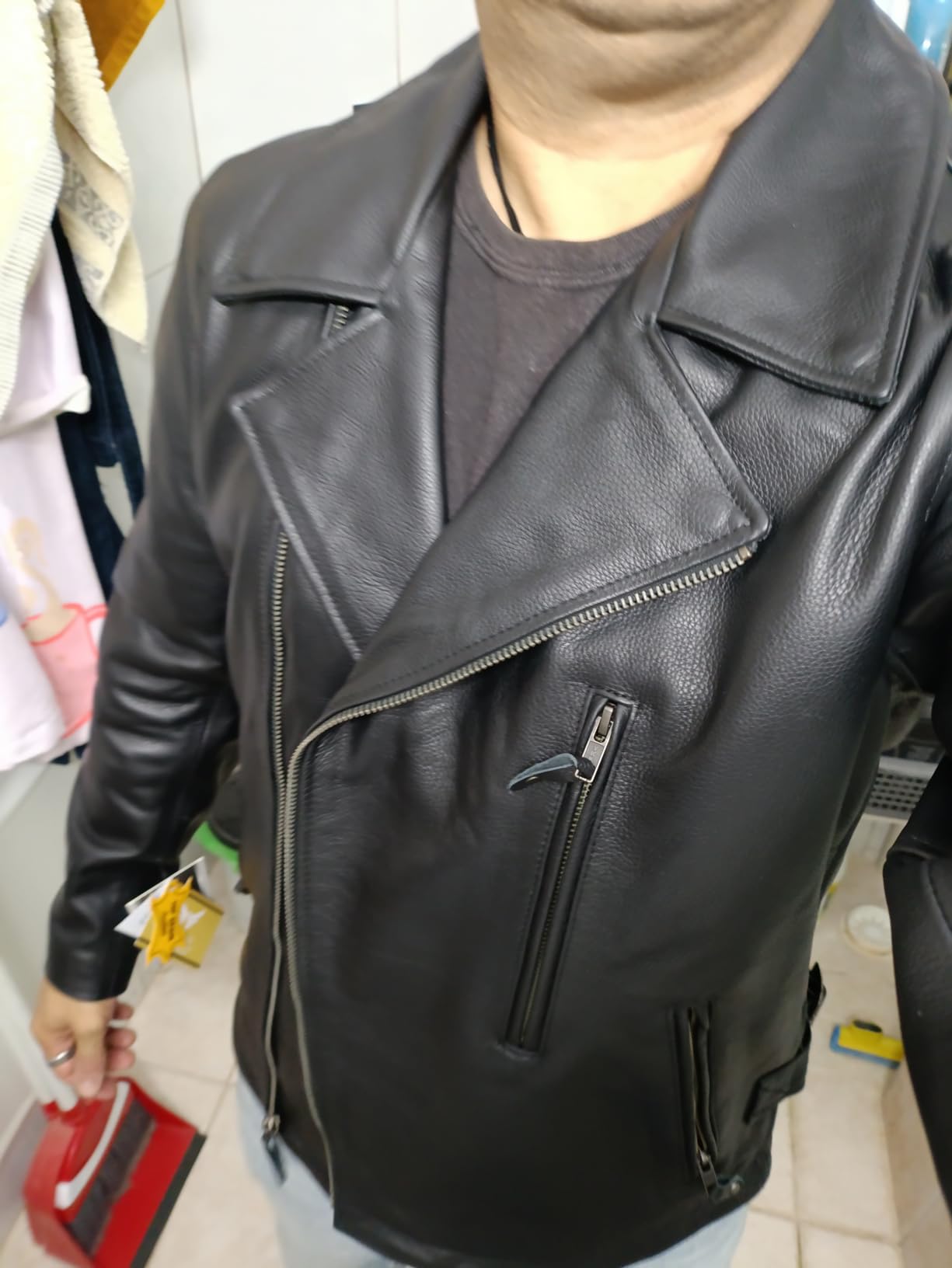 A&H Apparel: Motorcycle Genuine Leather Jacket - Hand-picked Genuine Top-Grain Cowhide Leather Biker Jacket for Men customer photo 1