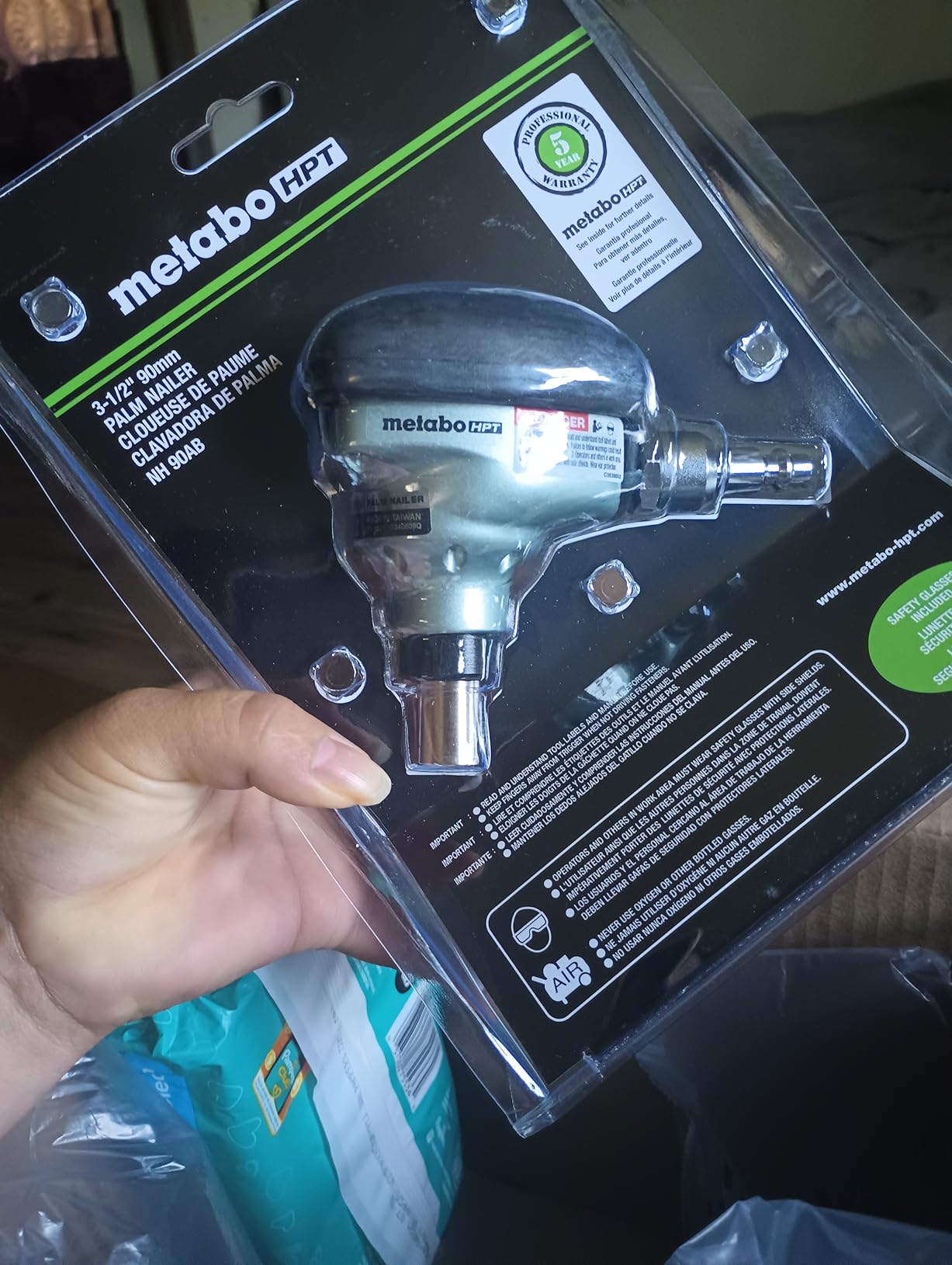 Metabo HPT Palm Nailer, Magnetic Nose 360° Swivel, Joist Hangers, NH90AB customer photo 2