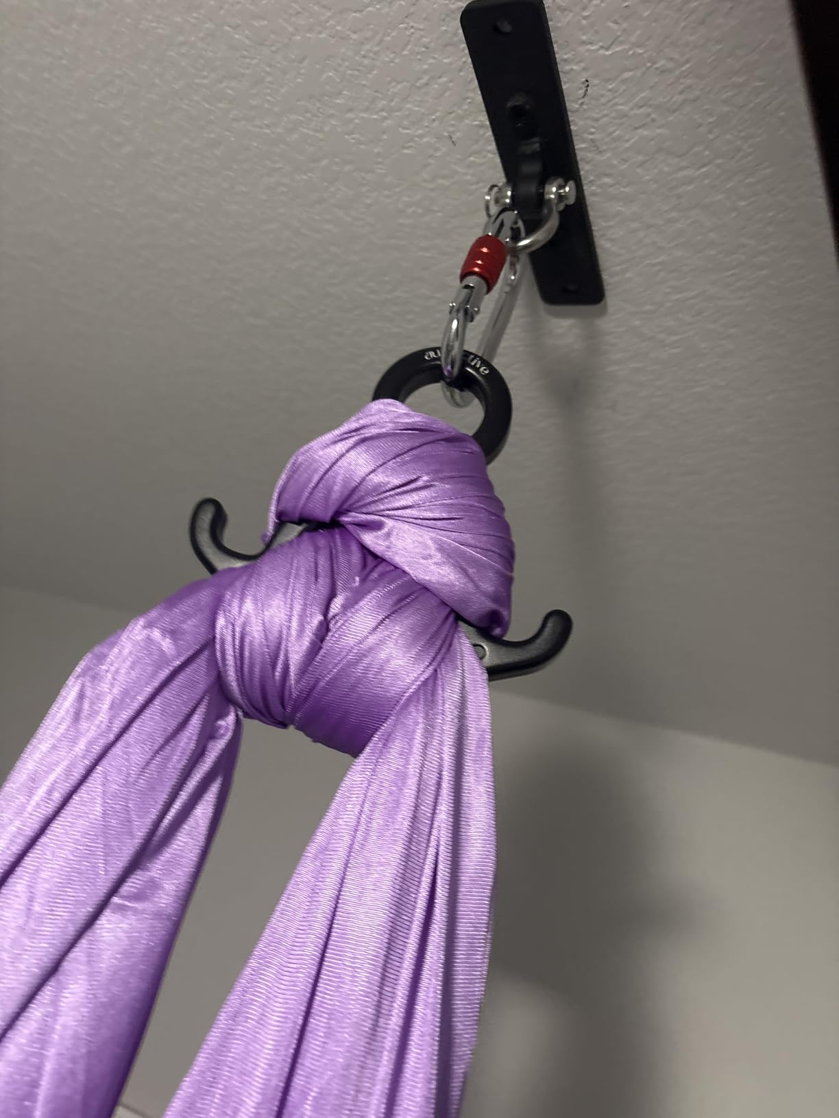 Aerial Silks Starter Kit, 9 Yards, Aerial Yoga Hammock, Hardware | Knitted fabric with pose guide, for aerial yoga, gymnastics, silk swing, stretching and home gym use, suitable for all levels customer photo 1