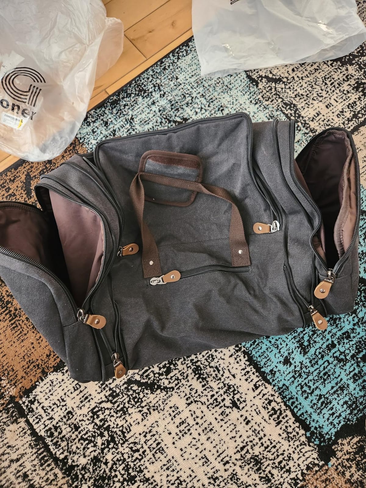 Canvas Duffle Bag, Expandable 60L Travel Overnight Weekender Bag customer photo 1