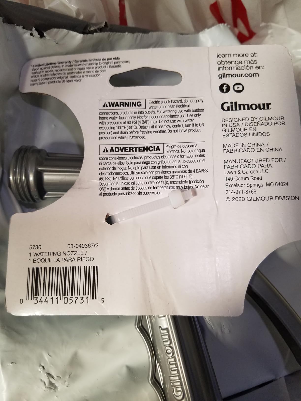 Gilmour Solid Metal Hose Spray Nozzle with Threaded Front - Garden Watering - 573TF, 4 Pack customer photo 2