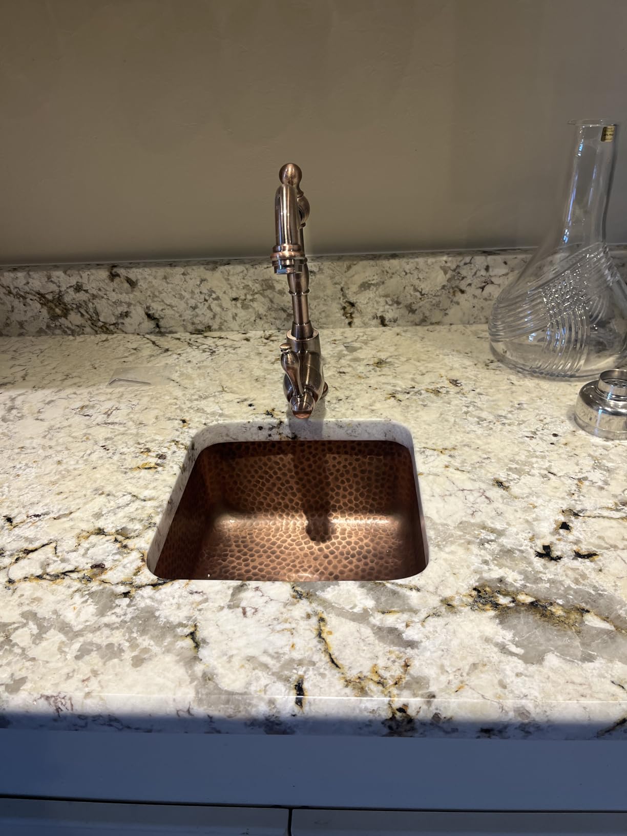 Monarch Abode Kitchen & Bar Sink - 12-inch Glasgow Dual Mount Hand Hammered Pure Copper Bar Prep Sink customer photo 1