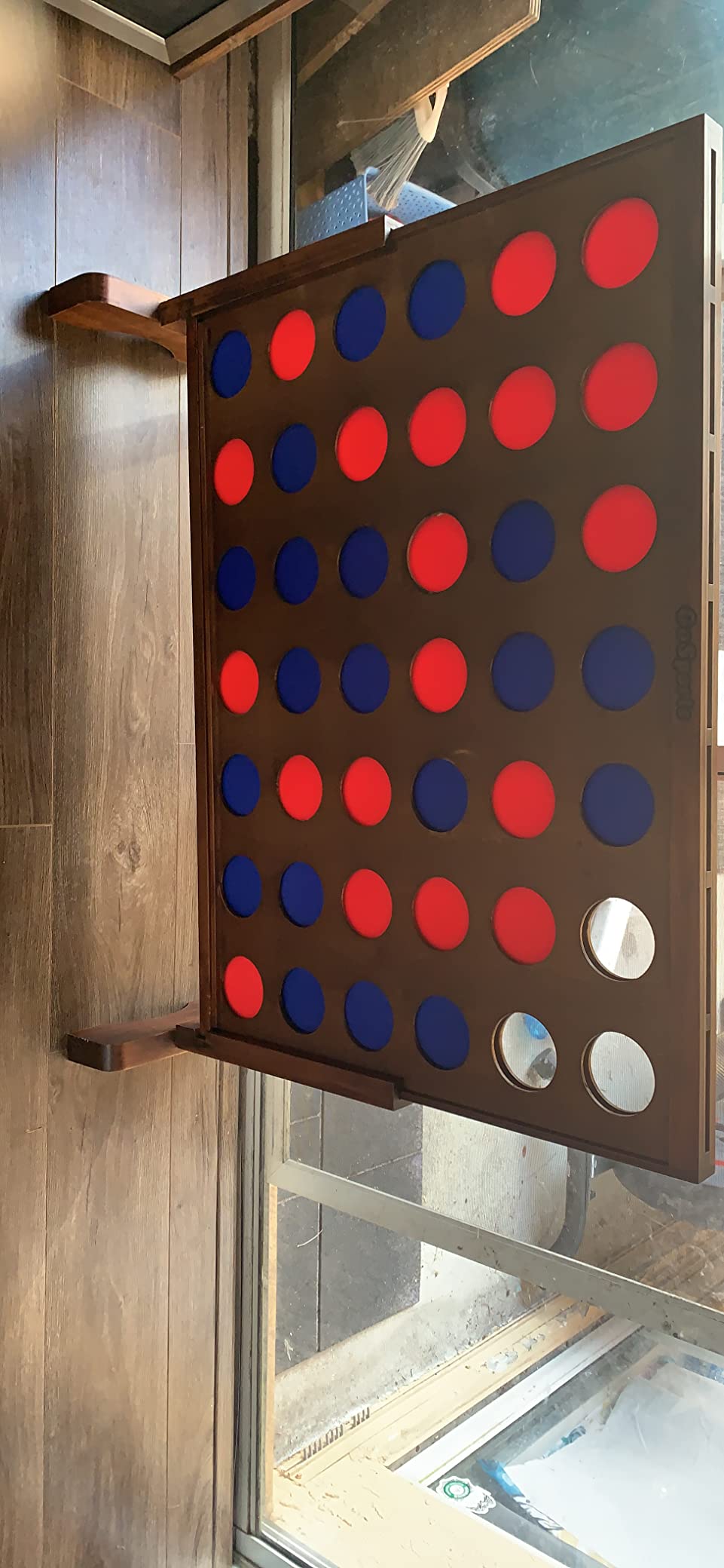 GoSports 3 Foot Width Giant Dark Wood Stain 4 in a Row Backyard Game with Connect Coins, Portable Case and Rules customer photo 1