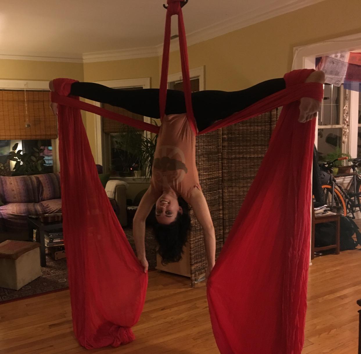 F.Life Aerial Silk 10 Yards Kit Durable Aerial Yoga Hammock with Hardware & Guide Aerial Swing for Acrobatic Flying Yoga customer photo 2