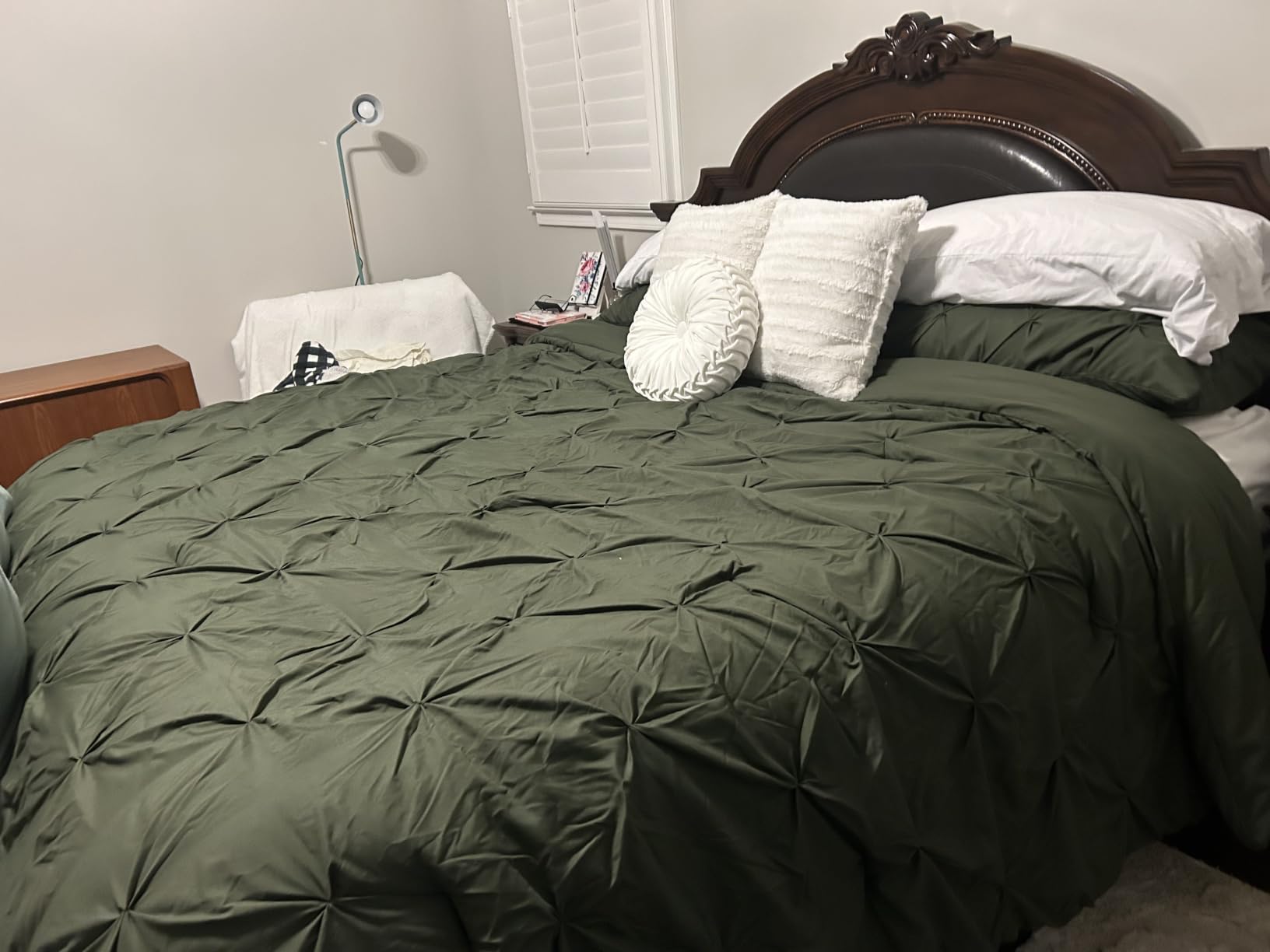 Bedsure 7-Piece Queen Bedding Comforter Set & Sheet Set, Grey Bed in a Bag | Ultra-Soft Microfiber with Down Alternative, Deep Pocket Fitted Sheet, Pintuck Design, Room Decor, OEKO-TEX Certified customer photo 1