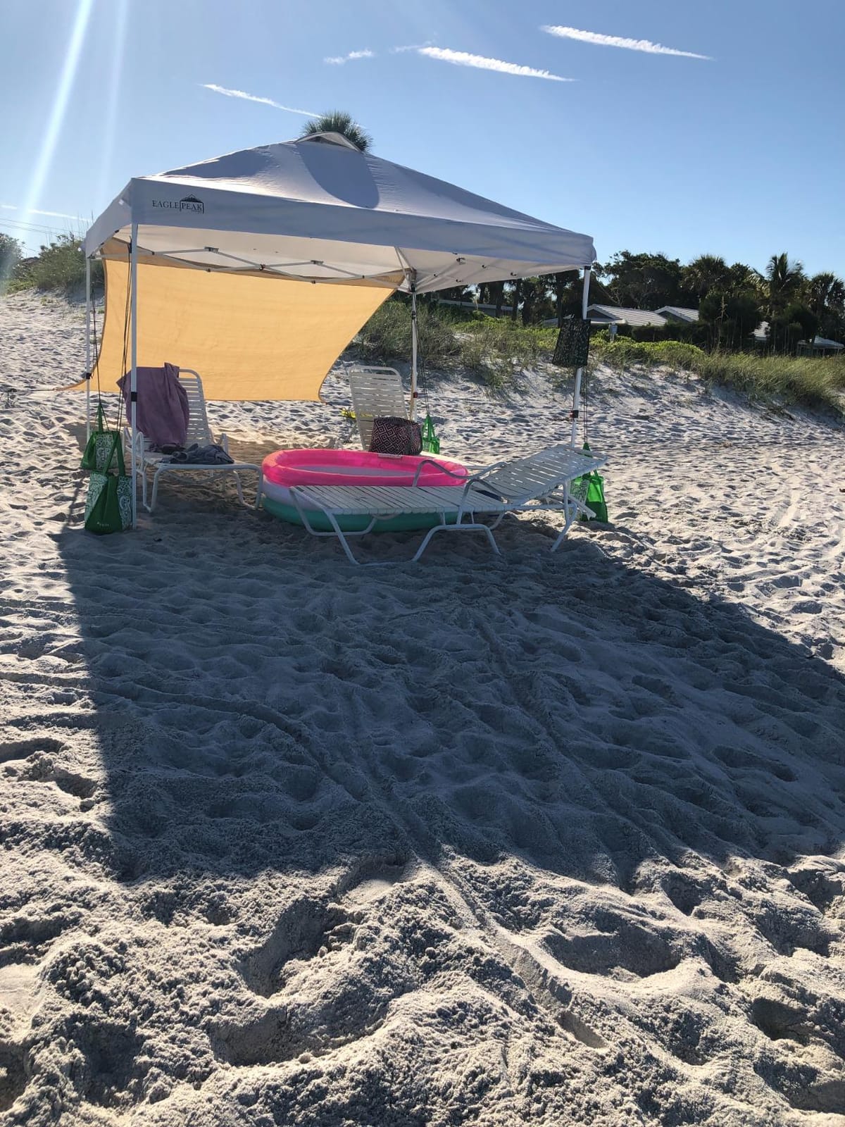 EAGLE PEAK 10x10 Pop Up Canopy Tent Easy Up Canopy Outdoor, White | Patented PeakPush Center Lock, 1 Person Setup Portable Pop Up Tent, Beach, Markets, Camping Sport Events, Wheeled Carry Bag customer photo 2