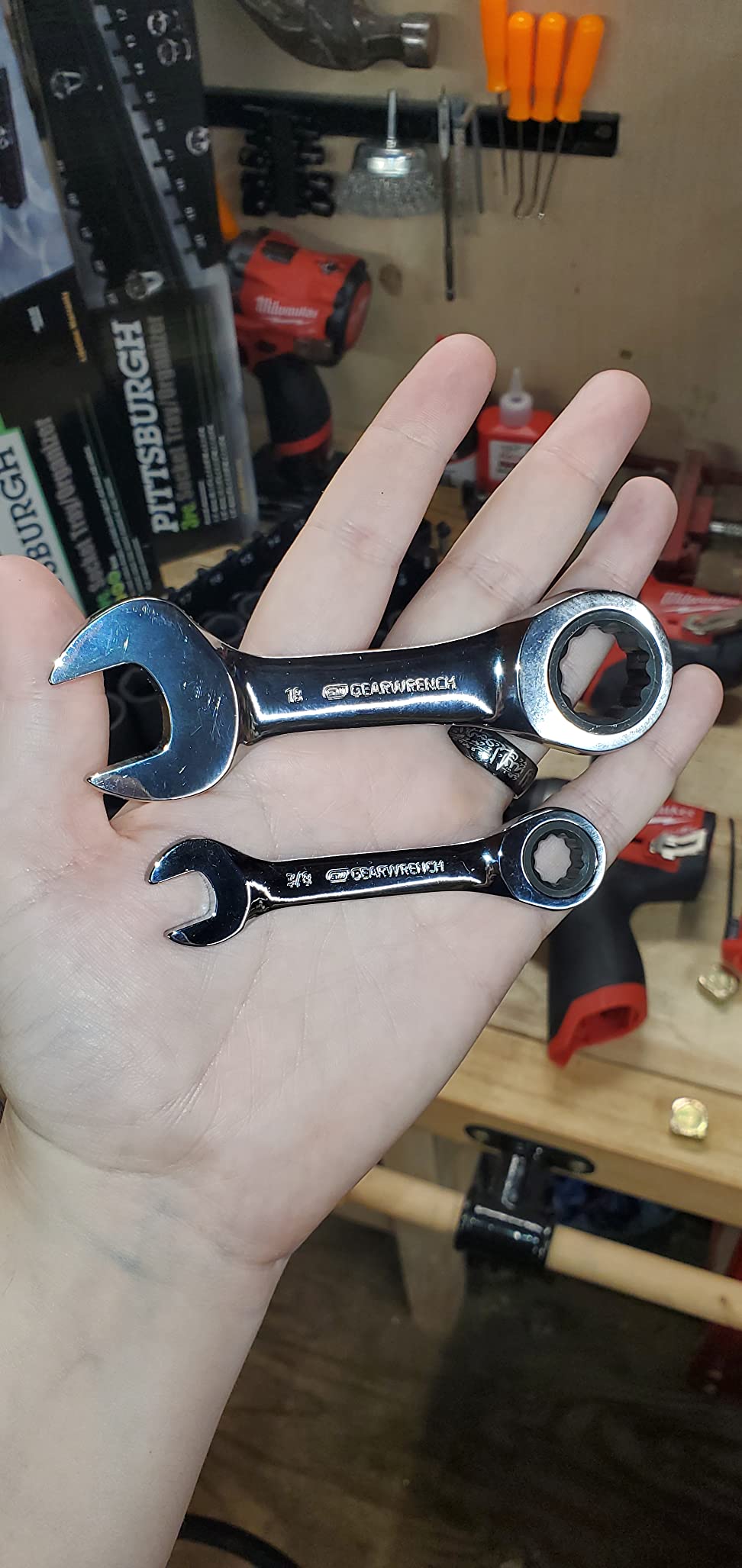 GEARWRENCH 14 Pc 72T Stubby Ratcheting SAE/mm Combination Wrench Set|85206 customer photo 2