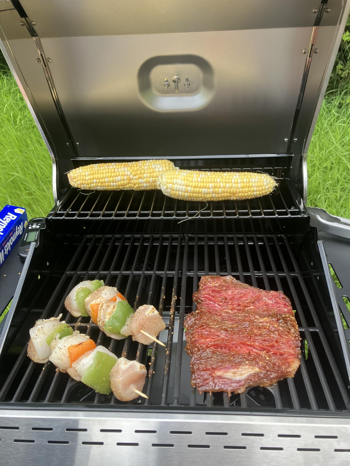 Megamaster Deluxe 2 Burner Gas Grill, Foldable Shelves with Warming Rack customer photo 2