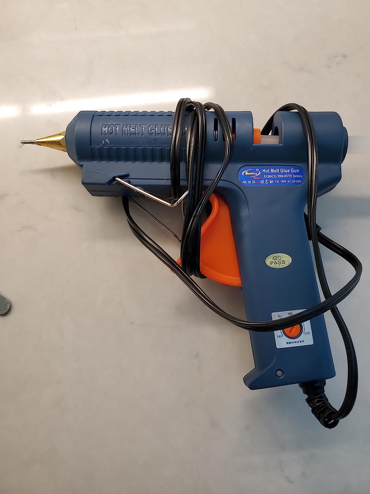 BOSWELL 150W Full Size Hot Glue Gun with 6 Copper Nozzles, Luxury Set | 150 Watts Temperature Adjustable Professional Craft Repair Melting Thermo DIY Tool Includes 5Pcs Highly Viscous Glue Sticks customer photo 2