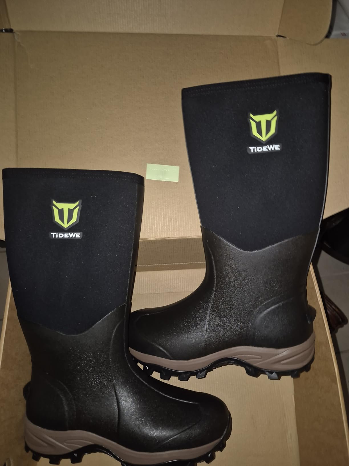 TIDEWE Rubber Neoprene Boots for Men and Women, Waterproof Rain Boot | Sturdy 6mm Neoprene Hunting Boots for Arctic Outdoor Use, Heat-Retaining Insulation Rain Boots with Reinforced Toe customer photo 1