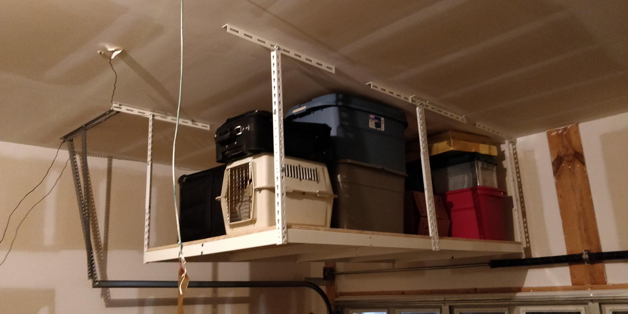 MonsterRax 4x8 Overhead Storage Rack Frame Kit, Hammertone, 24