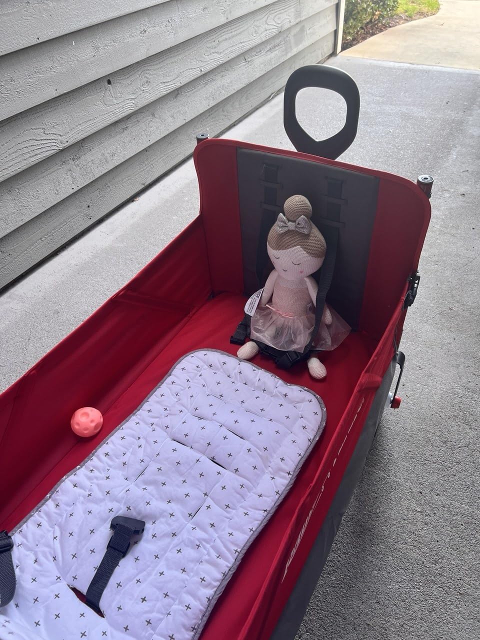 Radio Flyer Wagon for Kids, Baby Stroller, Outside Toys for Toddlers 1-3, Rolling Cart, Beach Cart with Wheels, Convertible Stroller Wagon for Kids Ages 1+ Years, Red customer photo 2