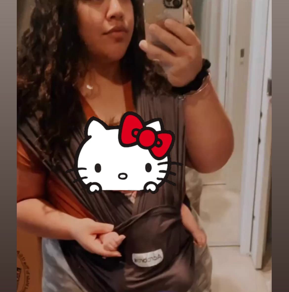 Acrabros Baby Wrap Carrier,Hands Free Baby Carrier Sling,Lightweight,Breathable,Softness,Perfect for Newborn Infants and Babies Shower Gift,Black customer photo 1