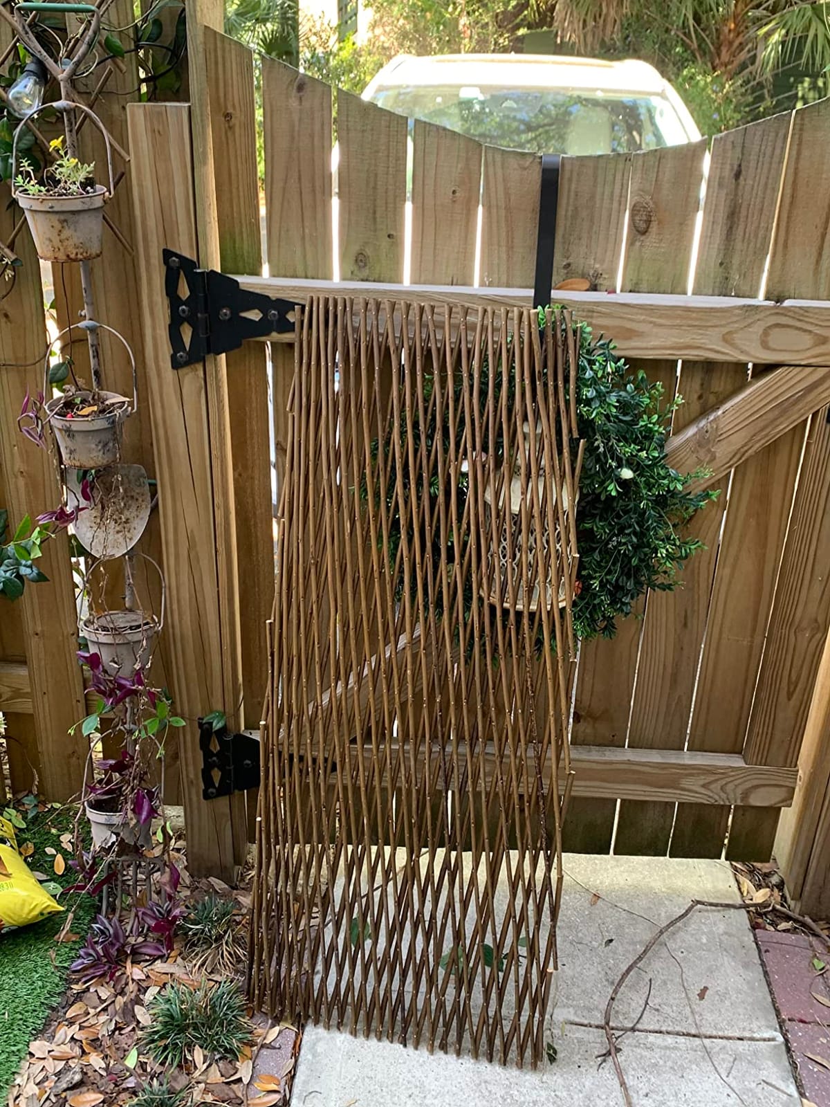 GLANT Lattice Fence Willow Expandable Plant Climbing Lattices Trellis Fence, Open Screen Fencing, Willow customer photo 2