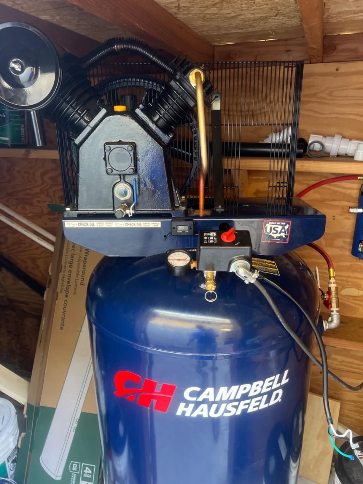 Campbell Hausfeld 60-Gallon 2-Stage Air Compressor, 175 PSI, 230V customer photo 1