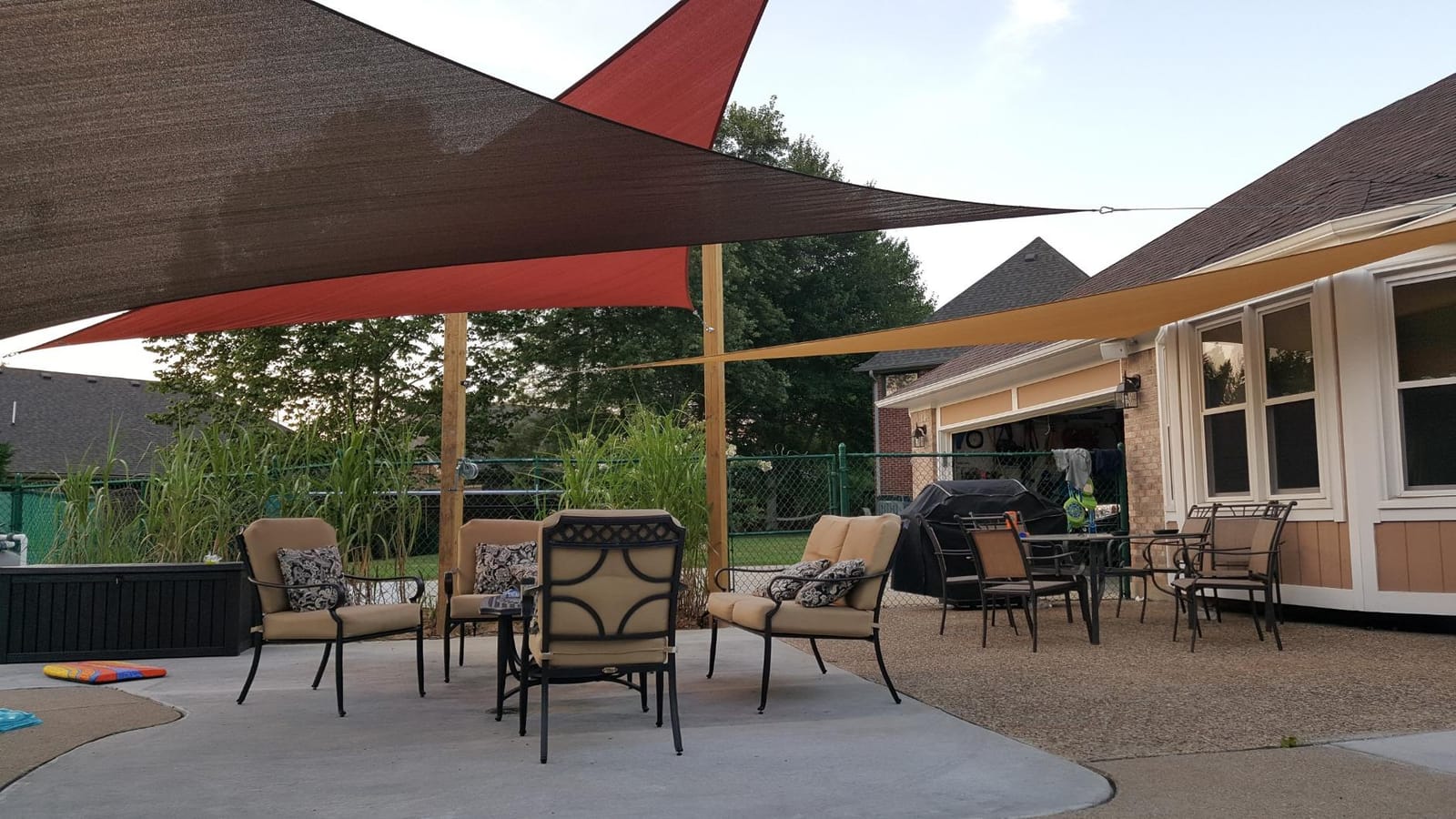 Royal Shade 32' x 32' x 32' Beige Triangle Sun Shade Sail Canopy Outdoor Patio Fabric Screen Awning RTAPT32-95% UV Blockage, Heavy Duty, Water & Air Permeable (We Make Custom Size) customer photo 2