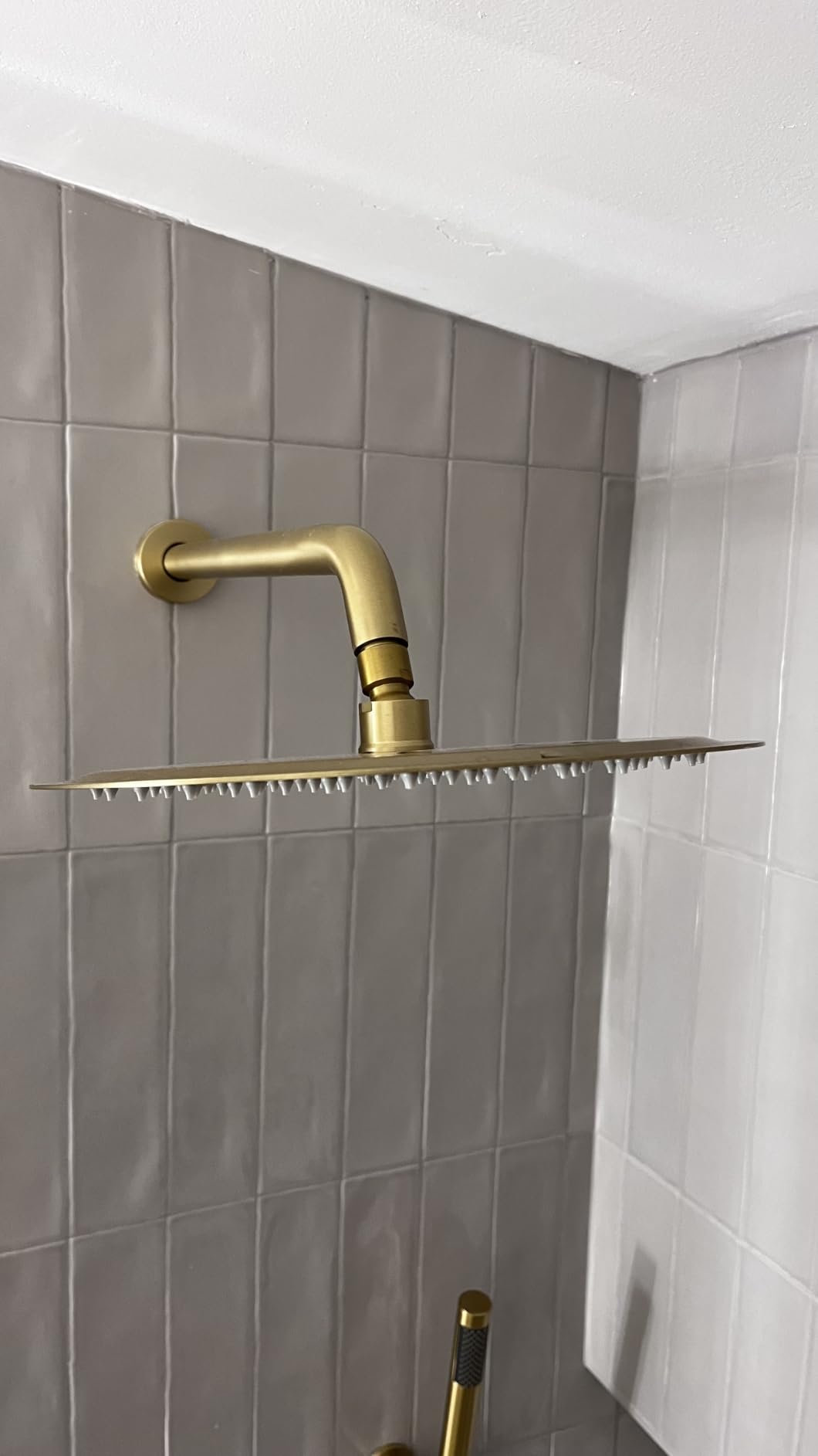 Iriber 12-Inch Rainfall Shower System with Handheld Combo, Brushed Nickel Finish, High Pressure Brass Shower Set customer photo 1