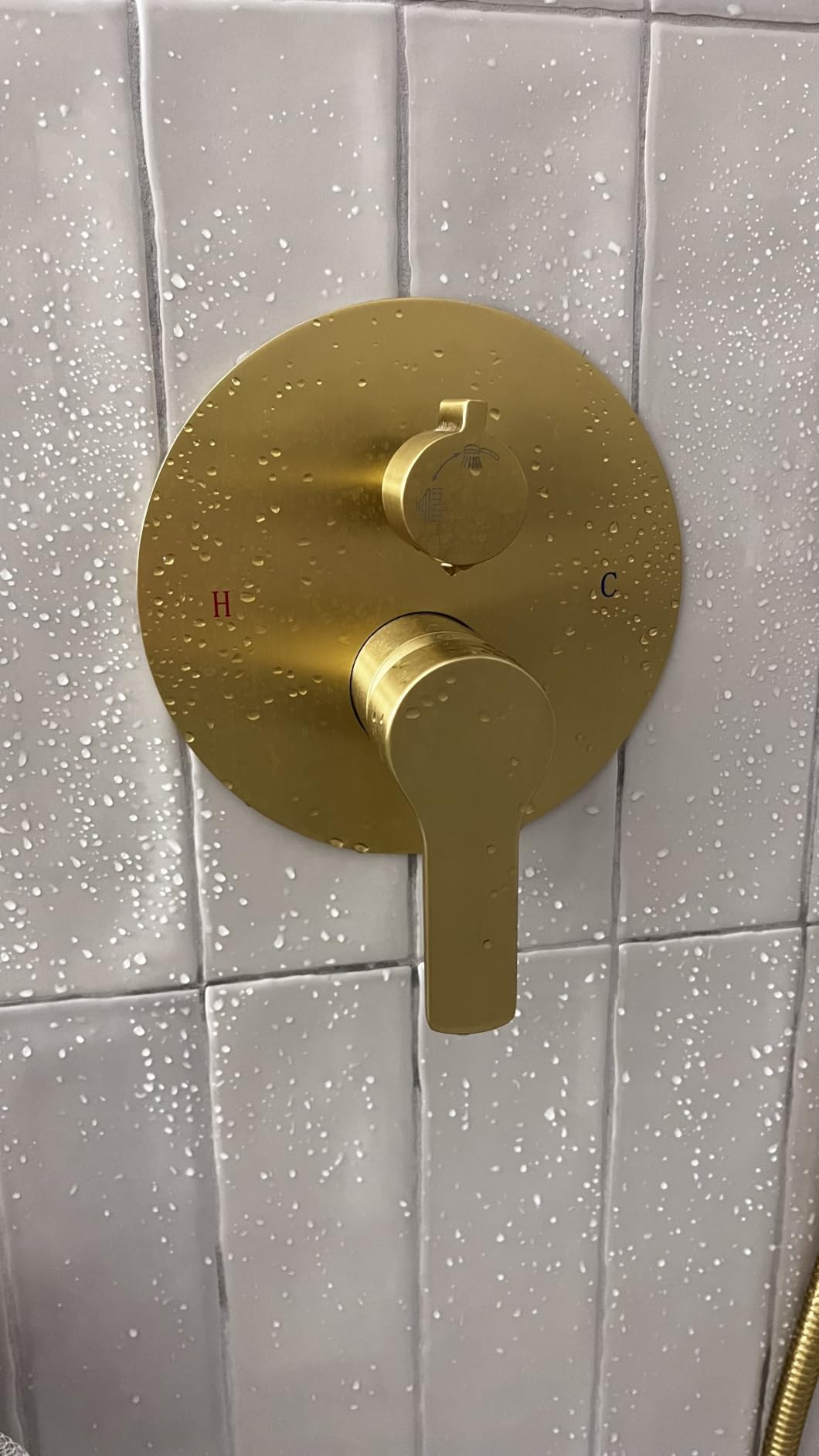 Iriber 12-Inch Rainfall Shower System with Handheld Combo, Brushed Nickel Finish, High Pressure Brass Shower Set customer photo 2