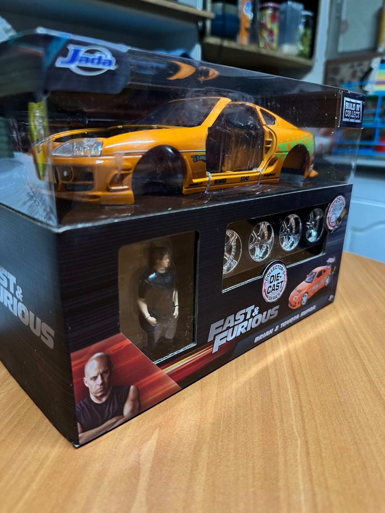 Jada Toys Fast & Furious Brian & Toyota Supra, 1:24 Scale Build n' Collect Die-Cast Model Kit with 2.75