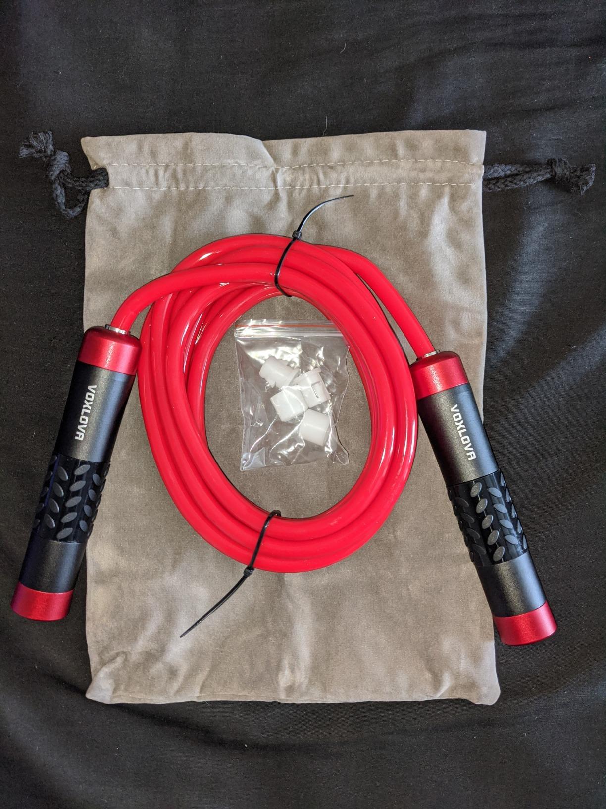 Weighted Jump Rope for Men Women - 1LB Heavy Jump Rope Weighted Skipping Rope for Adult Fitness Workouts Boxing Crossfit Cardio Weight-loss MMA, Non-Slip Aluminum Handles, Adjustable Length 9MM Solid PVC/Cotton Ropes customer photo 2